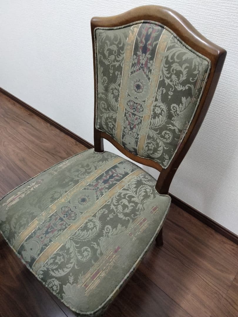 クラシックスタイル 緑色 布張り椅子