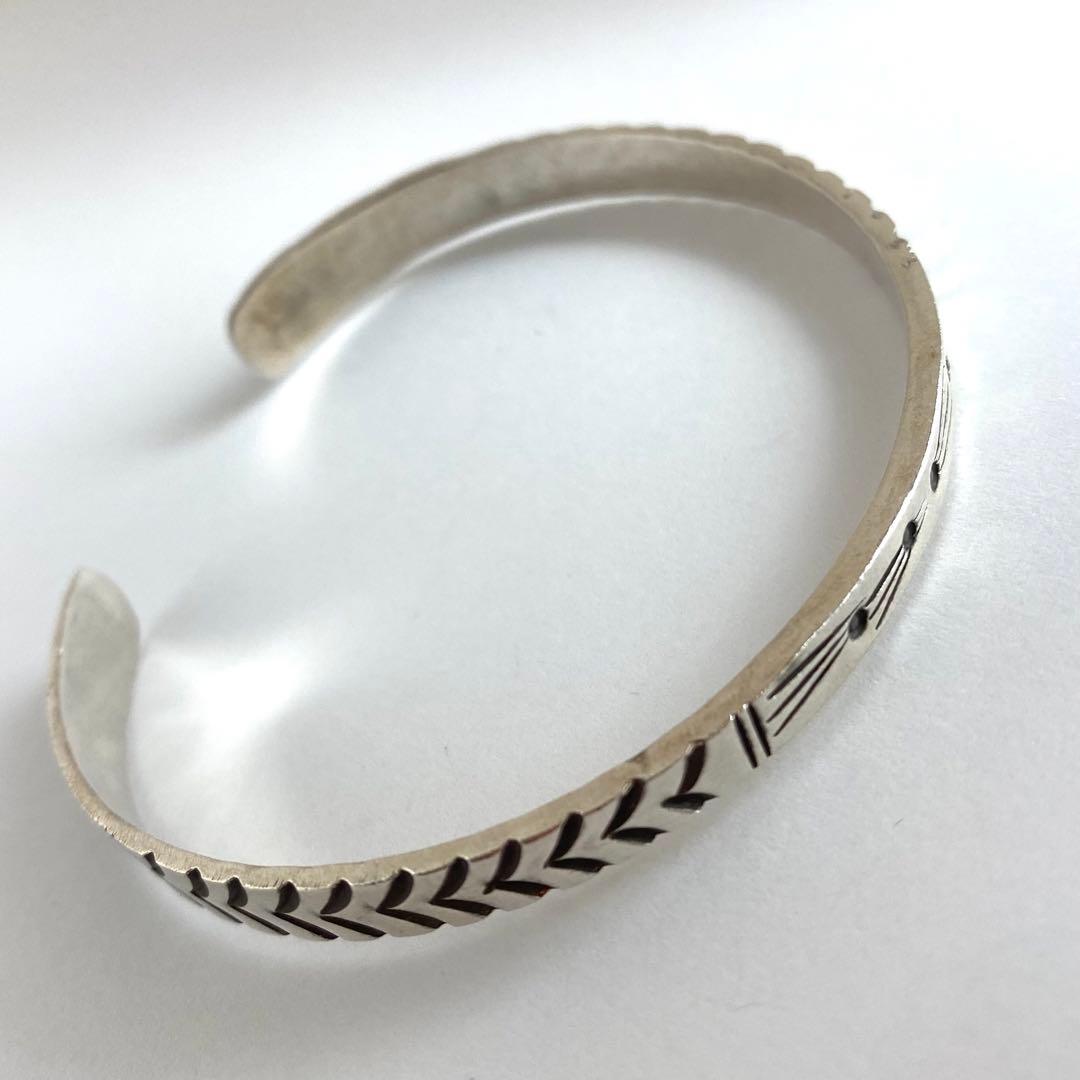 1002 カレン　シルバー　バングル　ブレスレット　ハンドメイド　布袋付　925