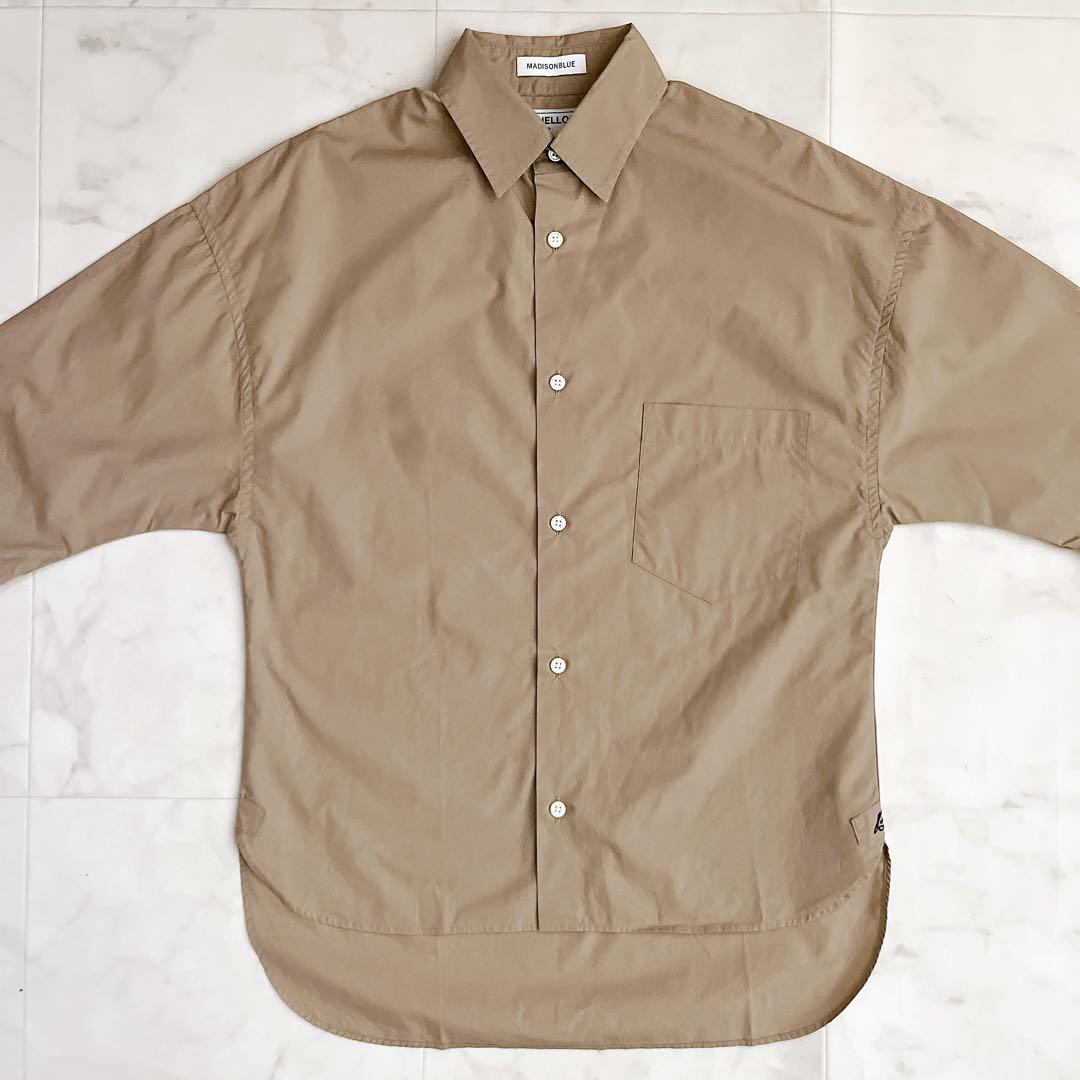 ひろみ様 マディソンブルー コットン 半袖 シャツブラウス ベージュ XS