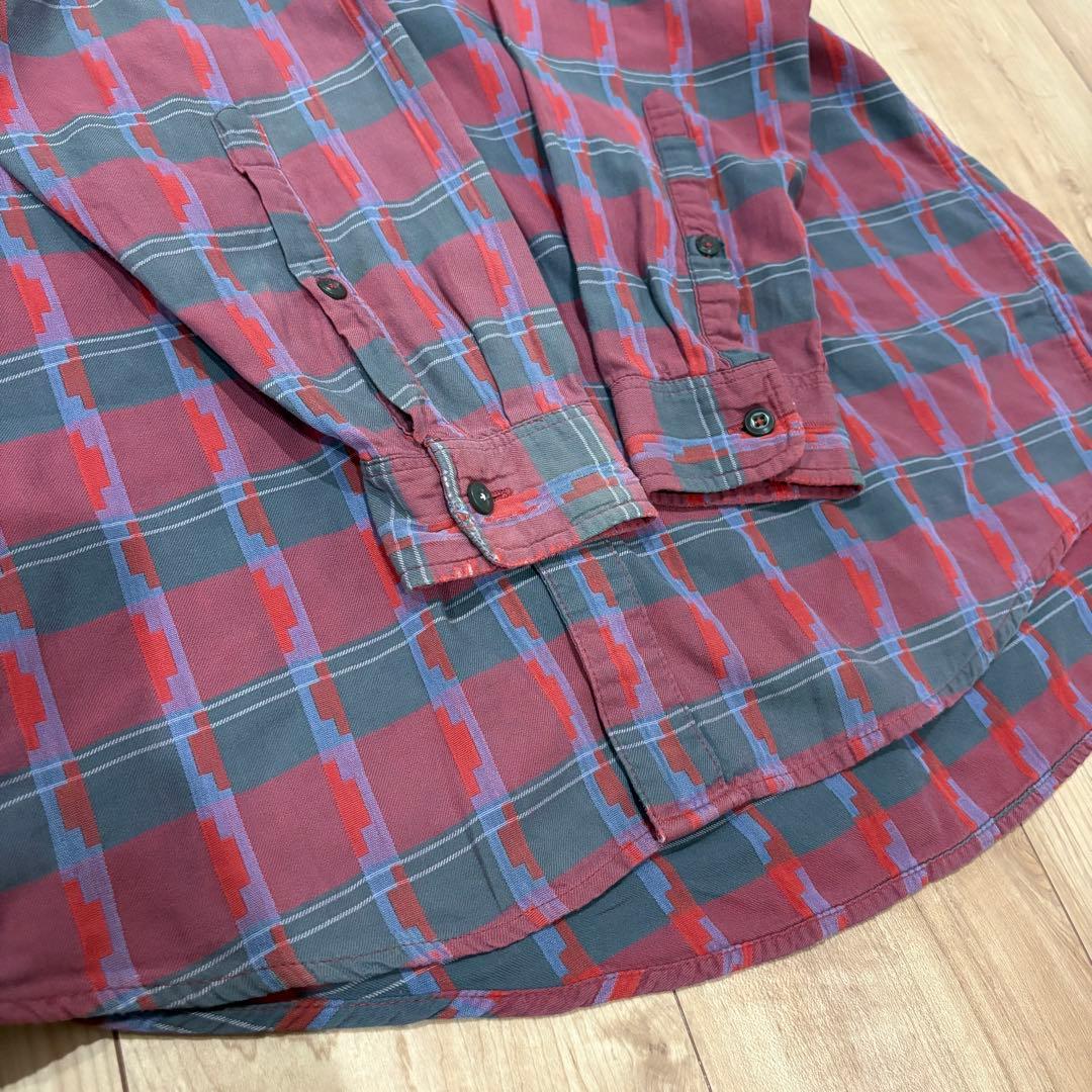 90s patagonia パタゴニア 総柄 ネルシャツ風 雪なしタグ 長袖