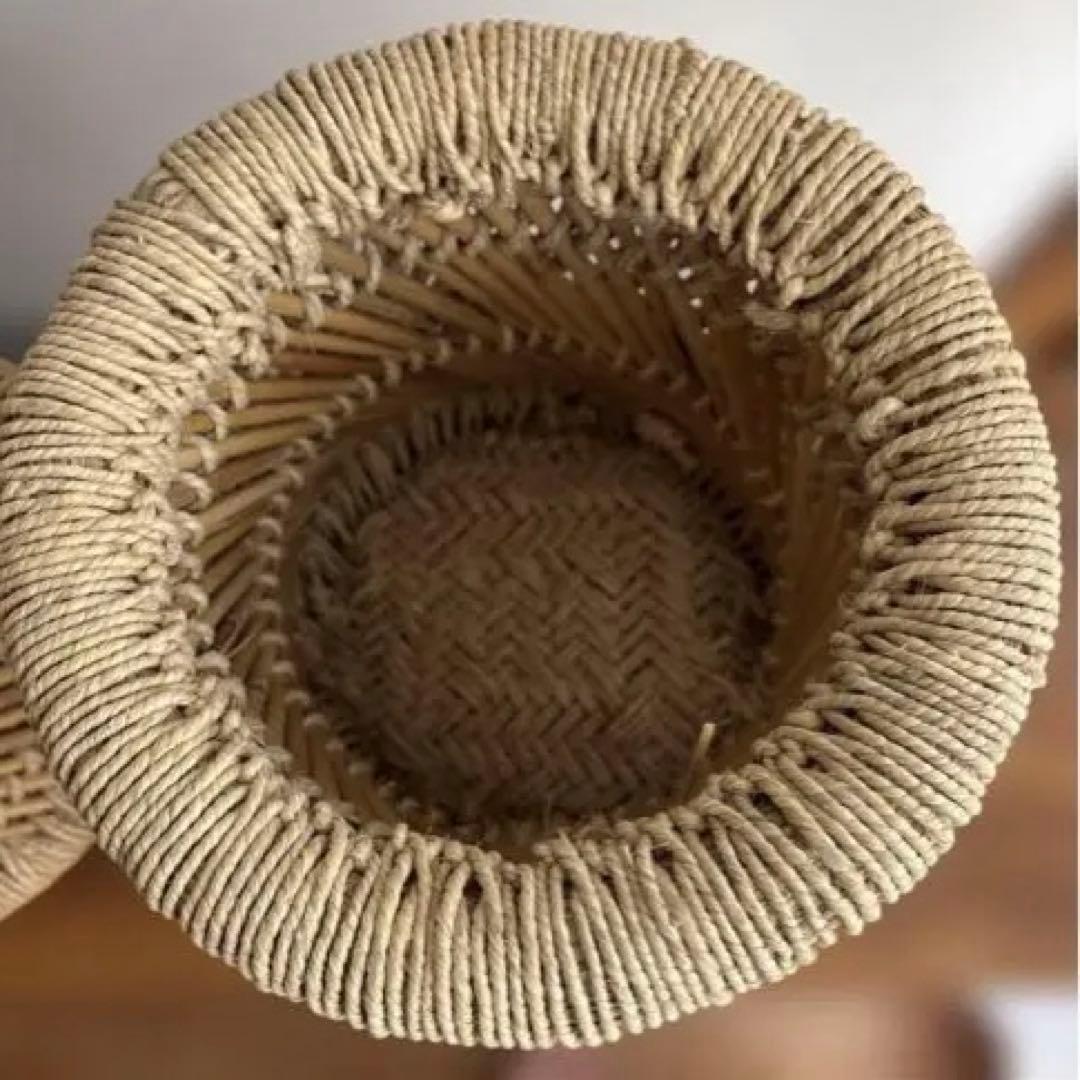 インド　スツール　椅子　2個セット　天然素材　グランピエ　カゴ　India 葛