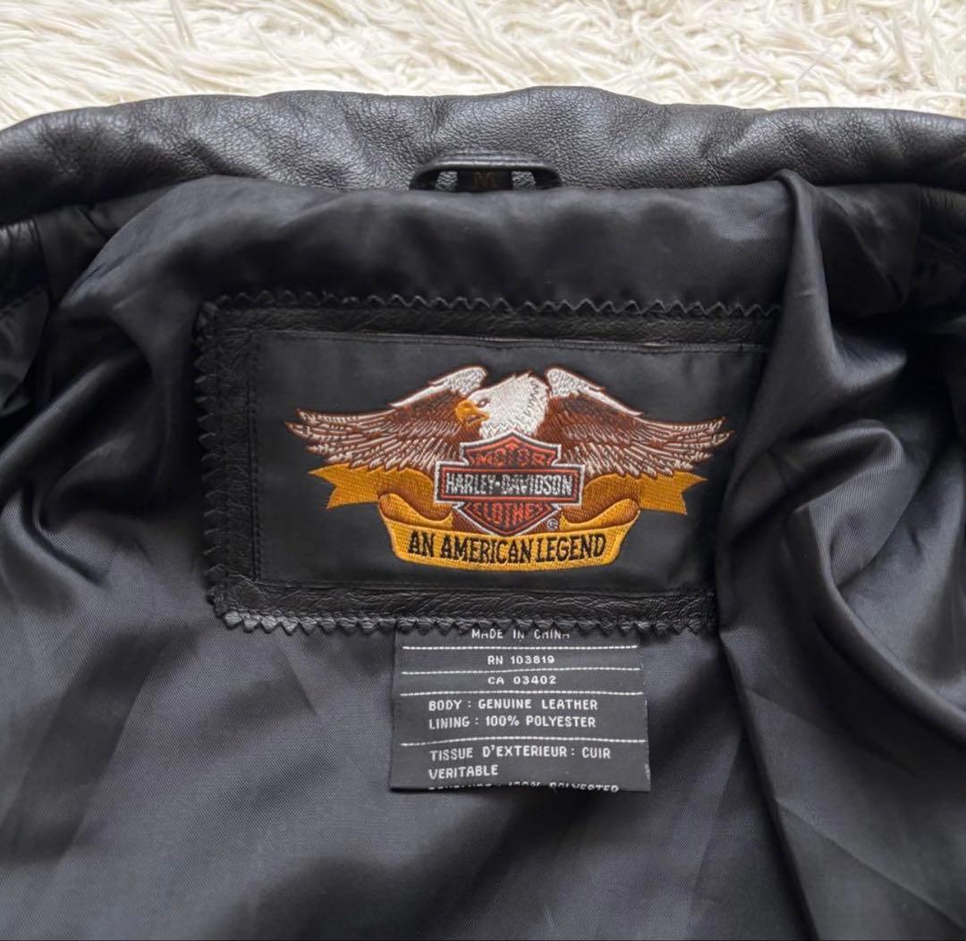 希少　HarleyDavidson ライダーズジャケット レディースM 本革　黒