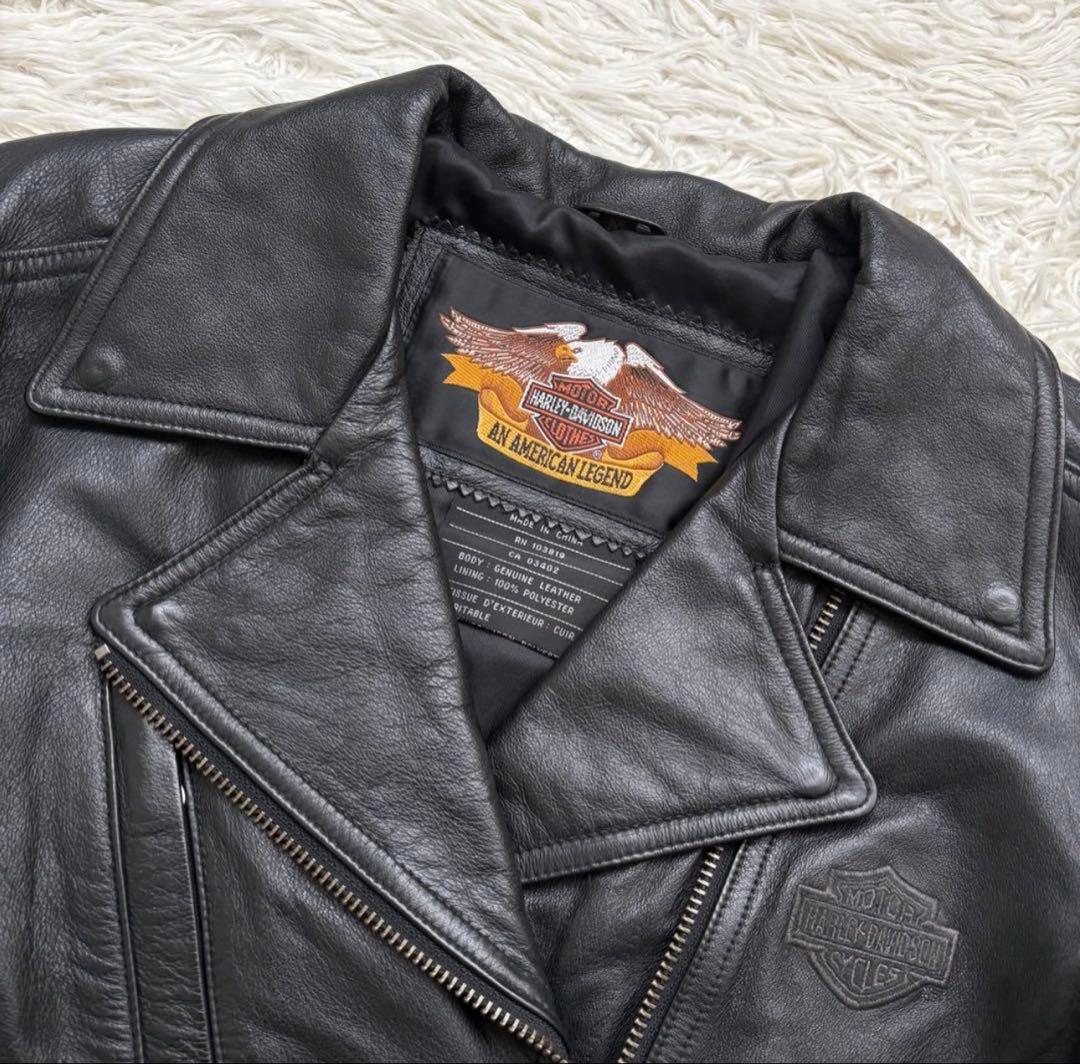 希少　HarleyDavidson ライダーズジャケット レディースM 本革　黒