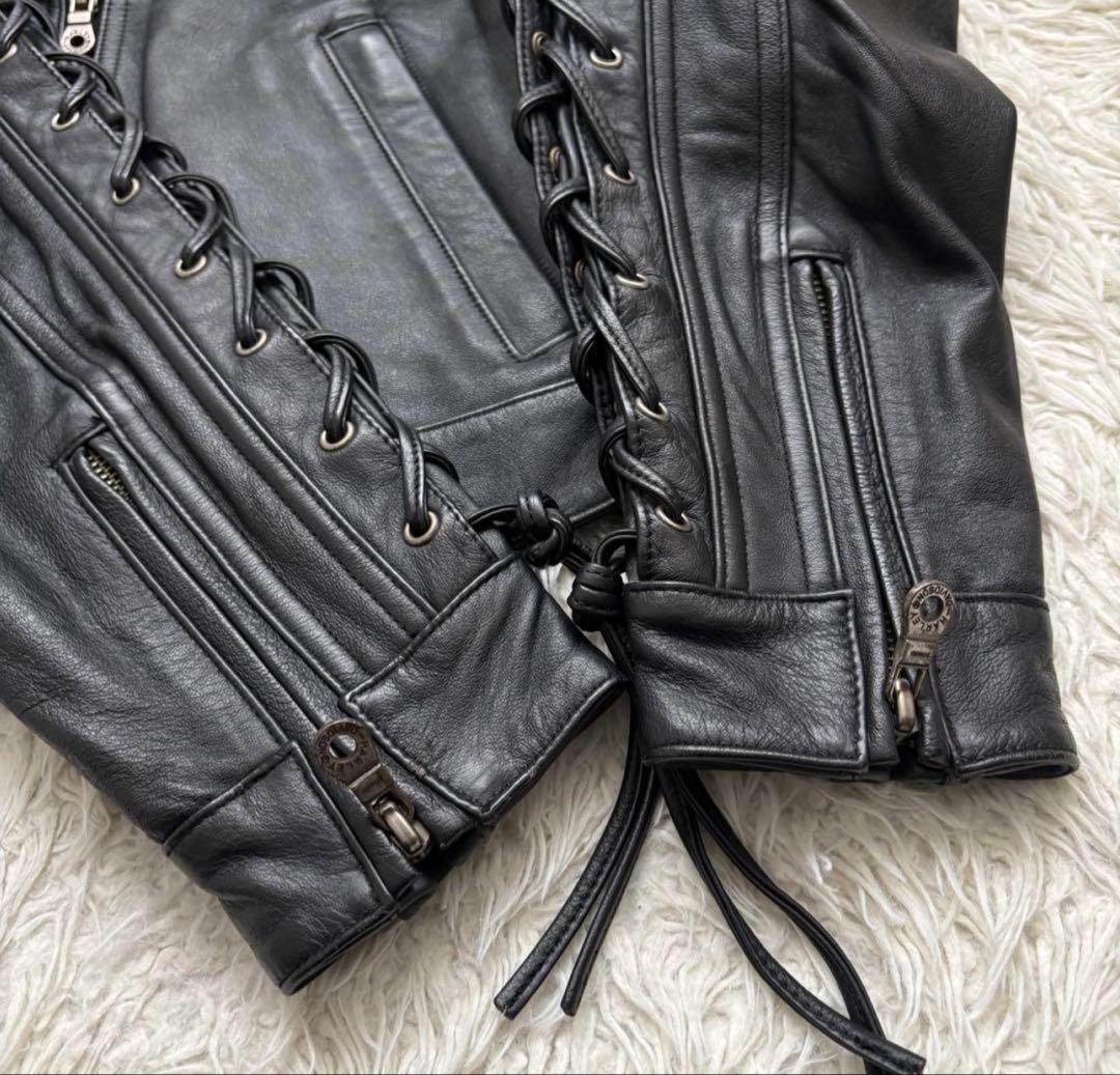 希少　HarleyDavidson ライダーズジャケット レディースM 本革　黒