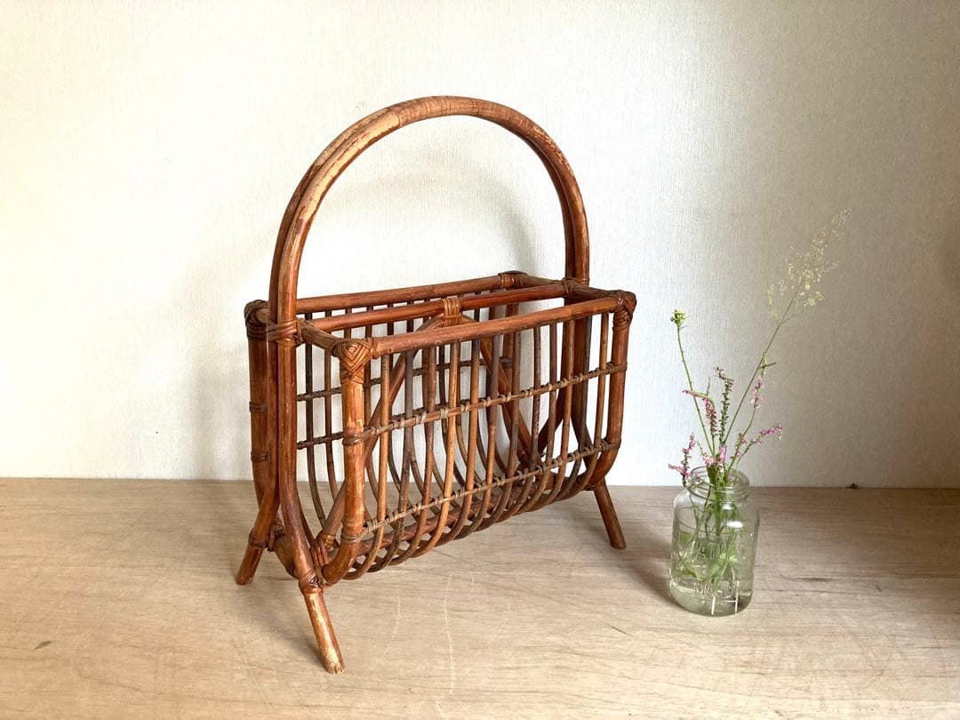 【送料込】アンティークのマガジンラック　スリッパ収納　野菜や果物の格納にも