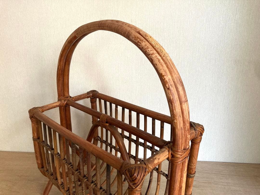 【送料込】アンティークのマガジンラック　スリッパ収納　野菜や果物の格納にも