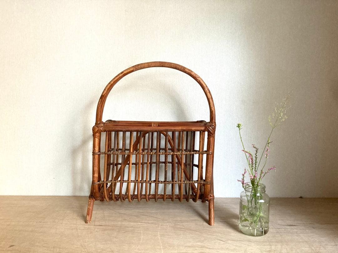 【送料込】アンティークのマガジンラック　スリッパ収納　野菜や果物の格納にも