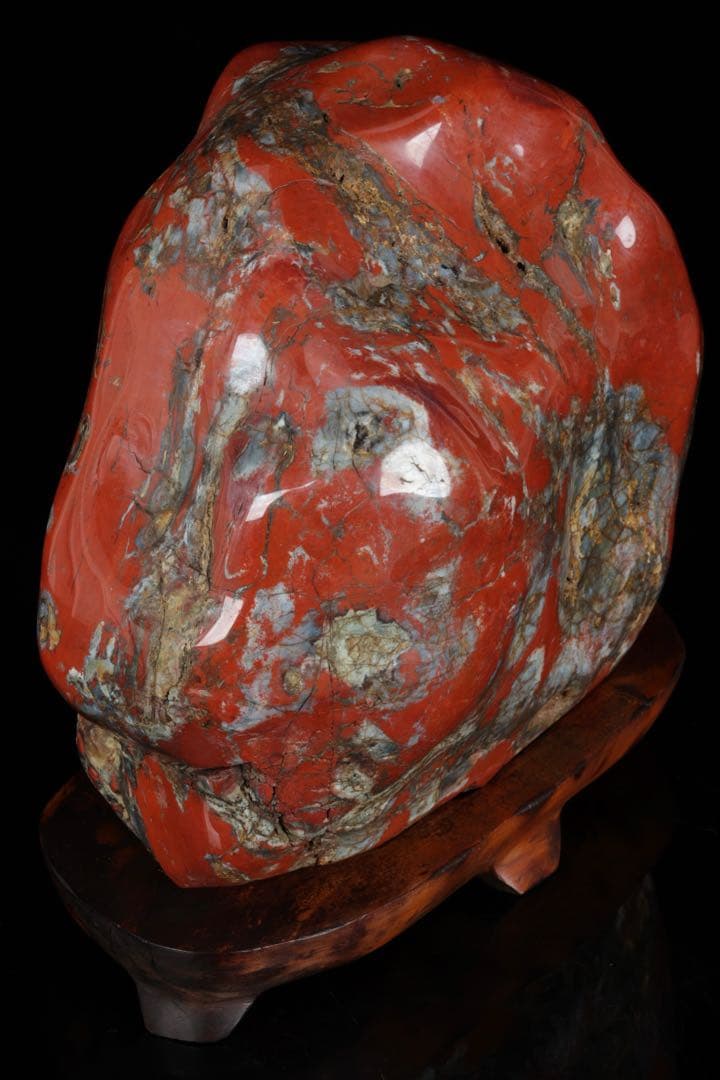 【希少・美石】佐渡 錦紅石 錦石 赤玉石　赤石 水石 原石 鑑賞石 25.8kg