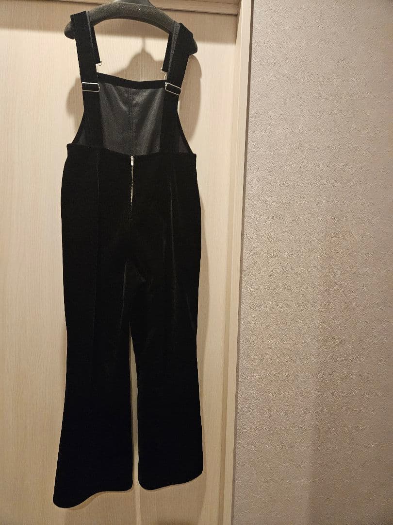 トレフルプラスワン　ベルベットオーバーオール　ブラック　サロペットオールインワン