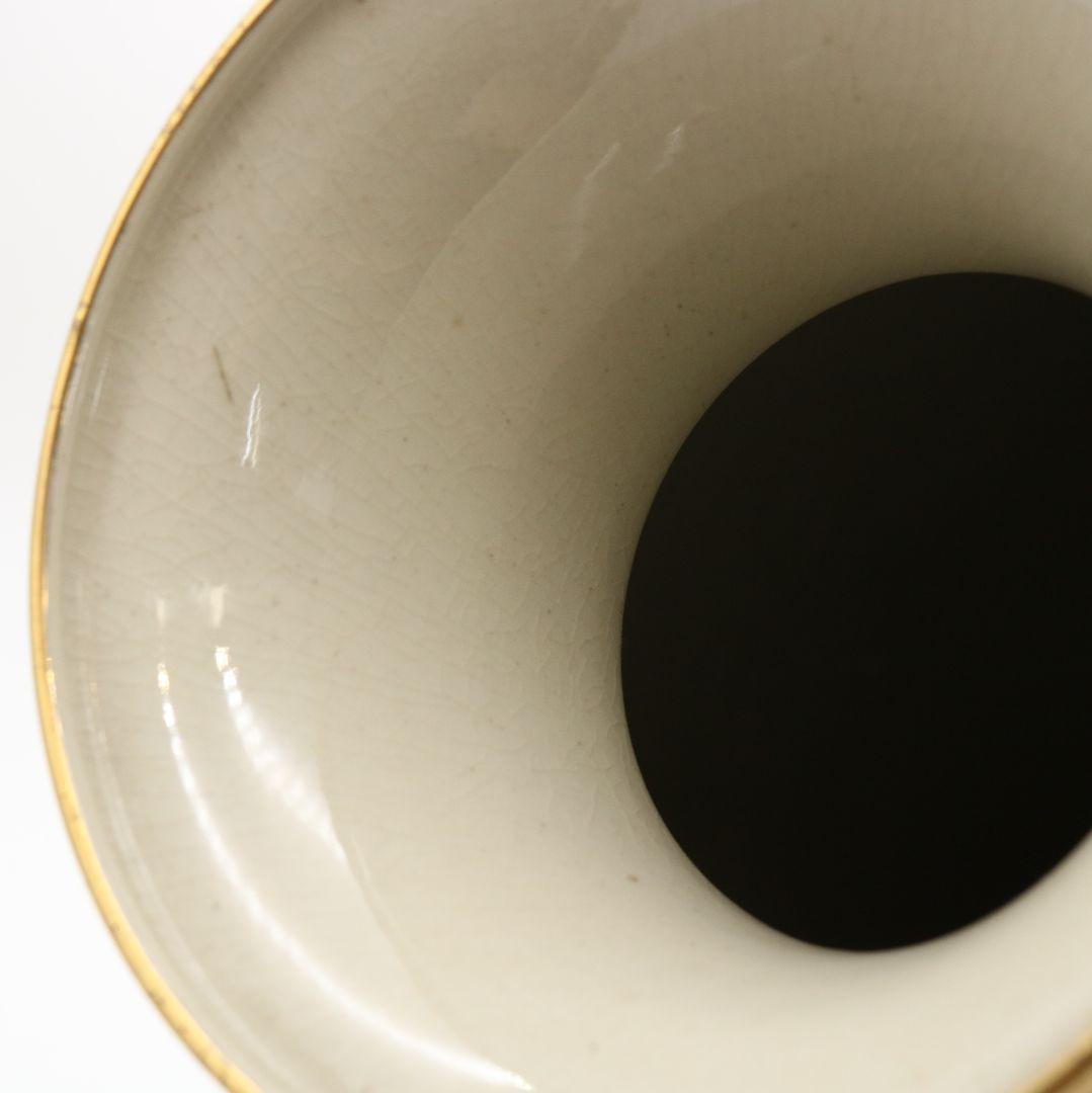 薩摩焼 花魁道中図花瓶 金襴手 合箱付 壺　V226