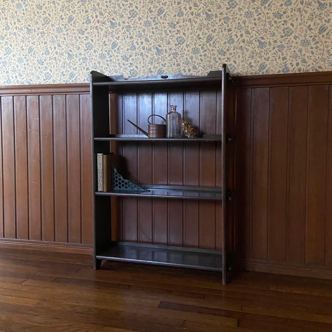 アンティーク　古い本棚　レトロ　楔棚　オープンラック　くさび棚