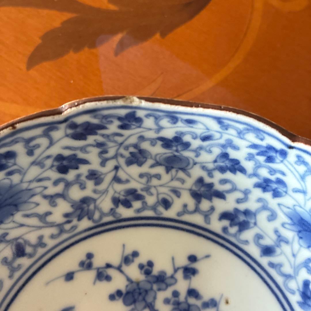 古伊万里　花唐草　渦福　なます　3枚