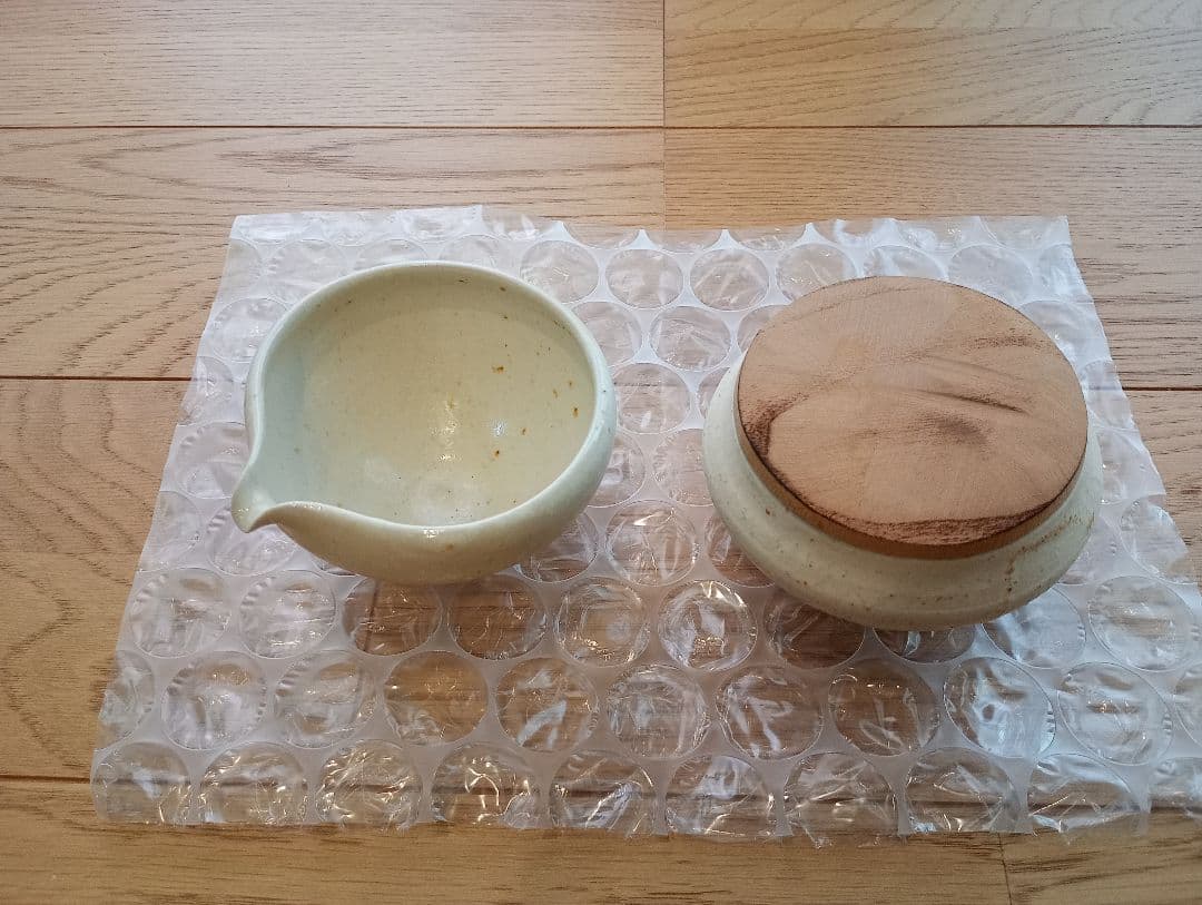 s*a様 市川孝新品セット白磁片口鉢・木蓋小壺