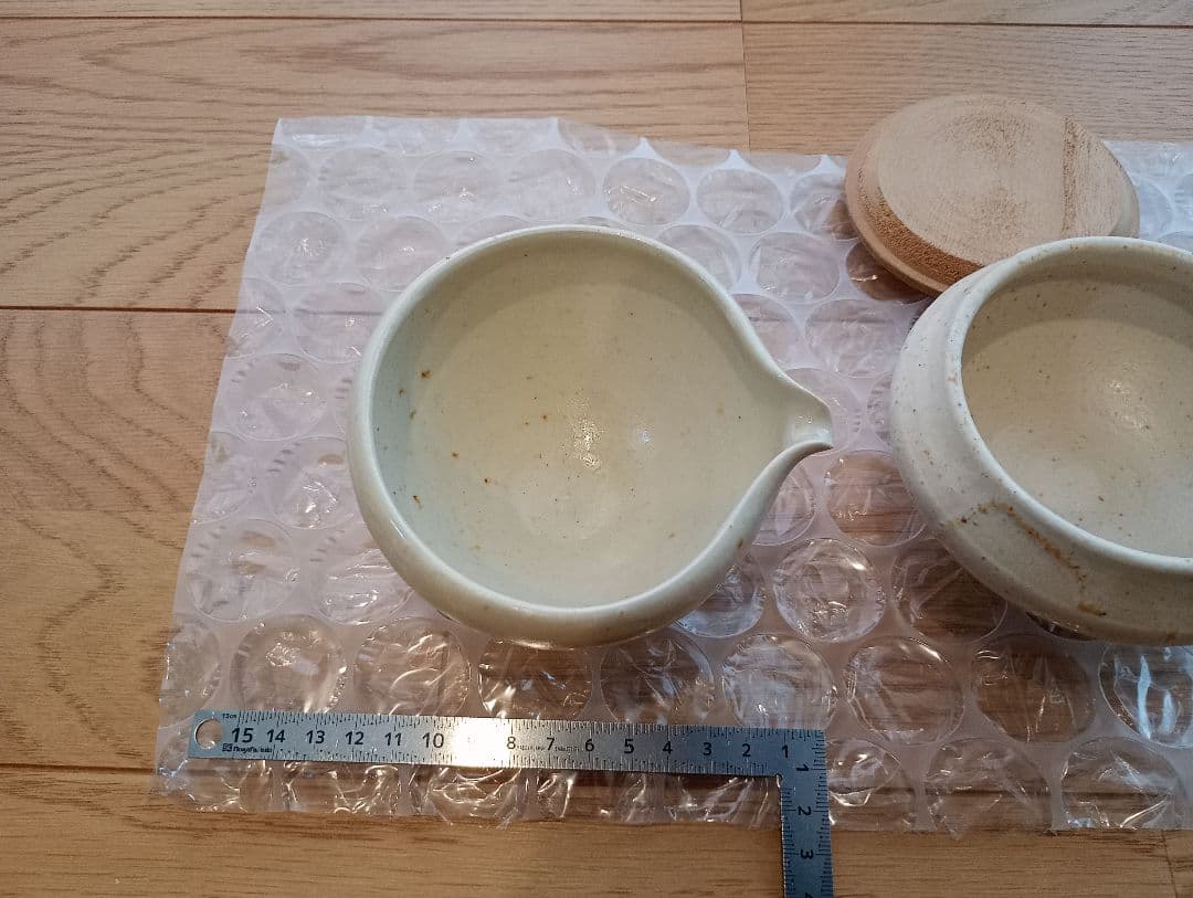 s*a様 市川孝新品セット白磁片口鉢・木蓋小壺