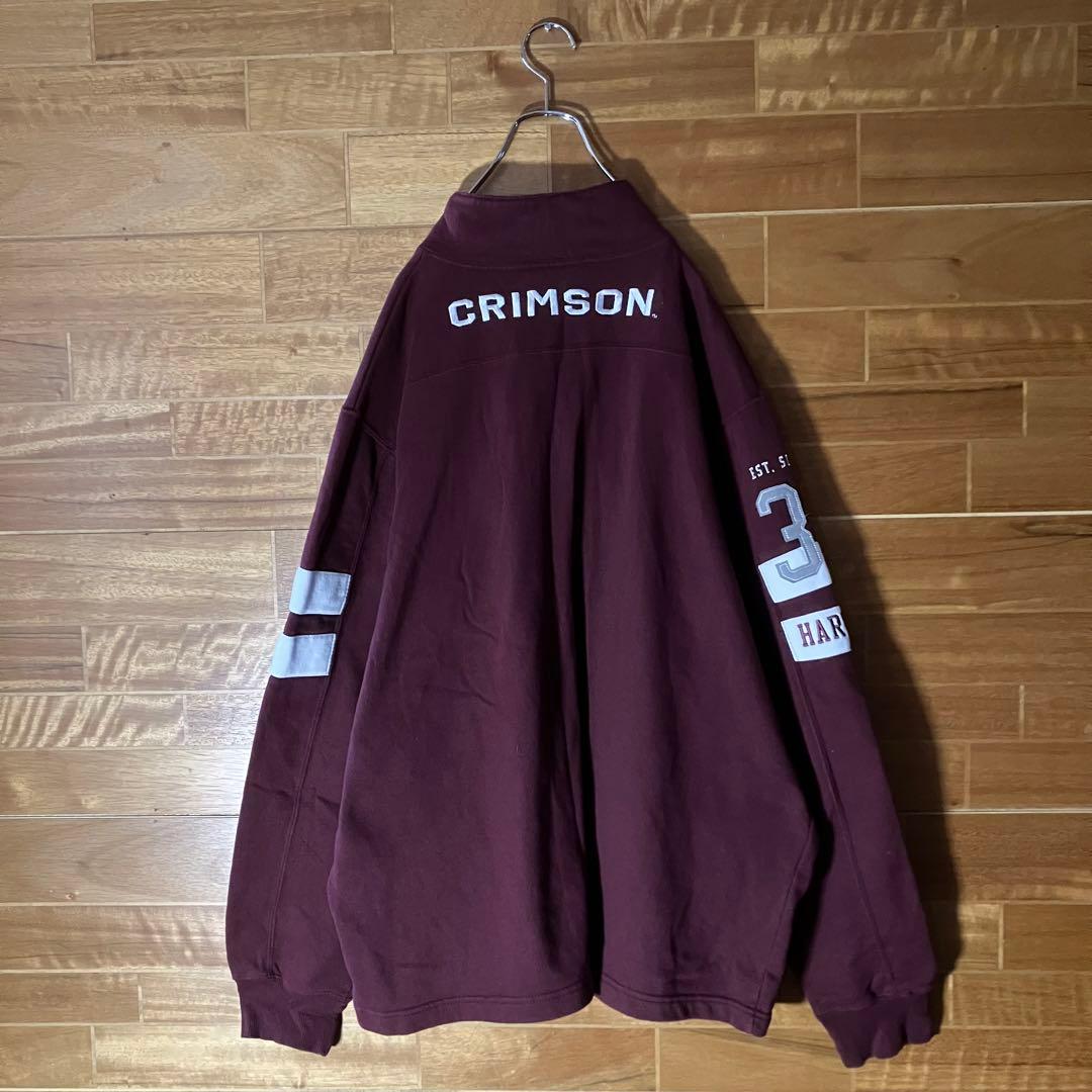 HARVARD CRIMSON ラガーシャツ　チャンピオン　赤　白　36 XL