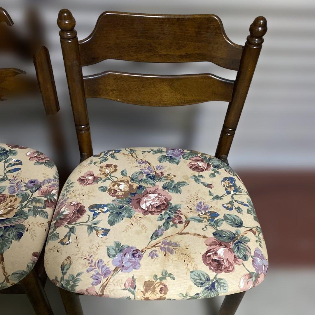 p*a様 カリモク ダイニングチェア 花柄 椅子 セット