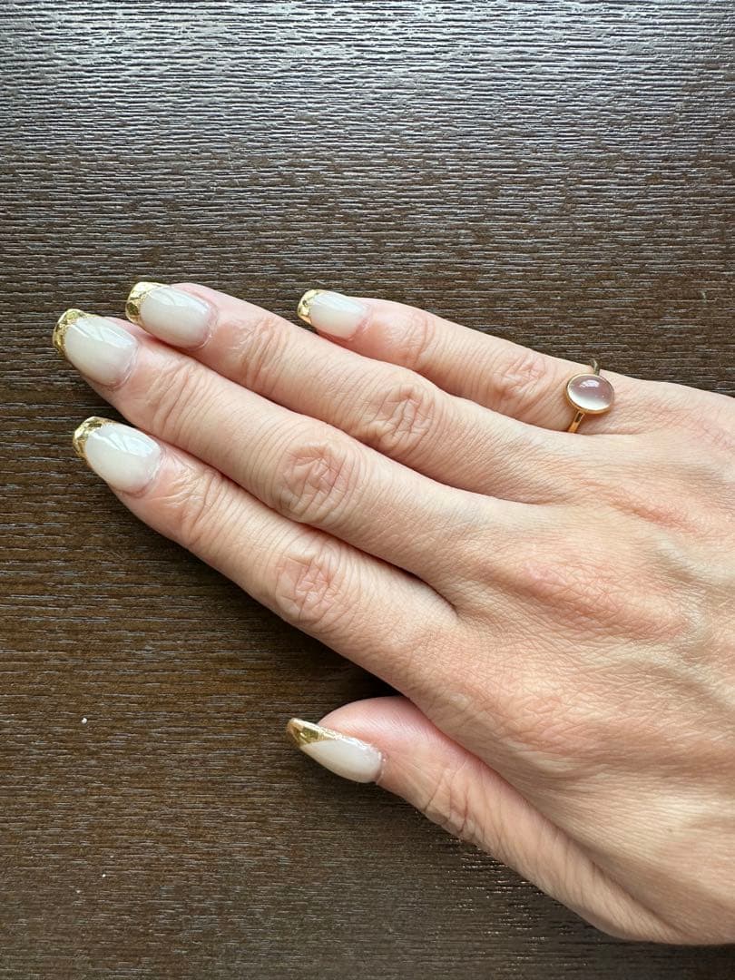 【週末値下げ】ムーンストーン 18Kリング 6号