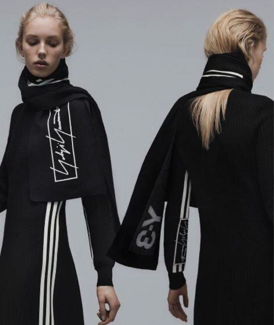 【美品】Y-3 マフラー BLACK yohjiyamamoto