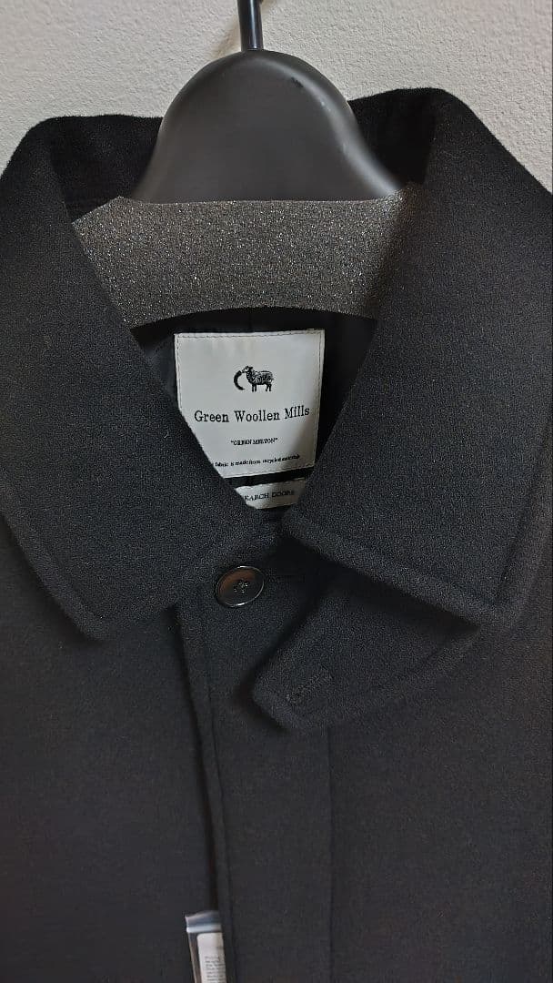 アーバンリサーチメルトンステンカラーコート L ブラック定価33,000今冬発売