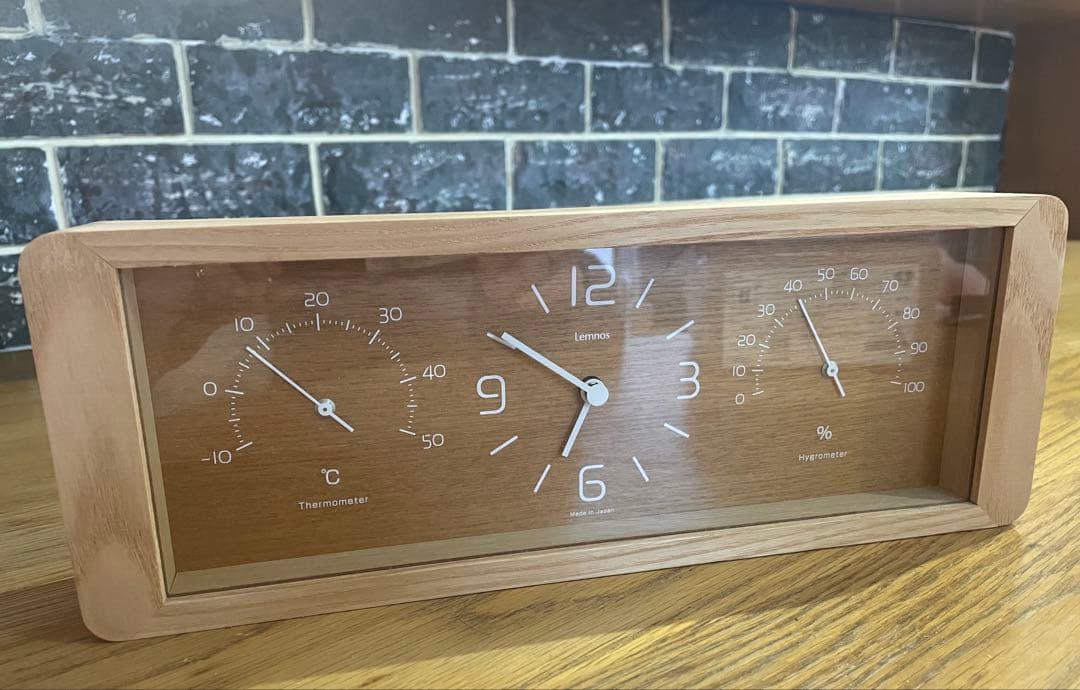 Lemnos レムノス 日本製 置時計 温度計 Yokan湿度計　ヨウカン