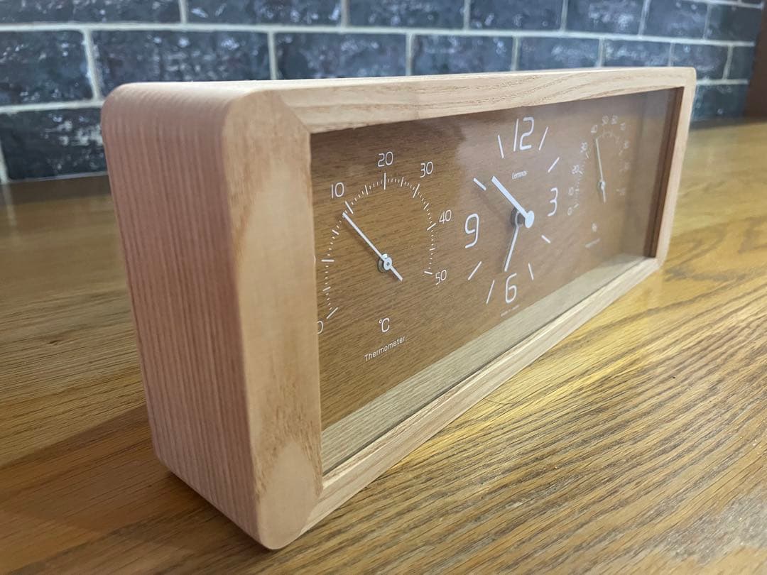 Lemnos レムノス 日本製 置時計 温度計 Yokan湿度計　ヨウカン