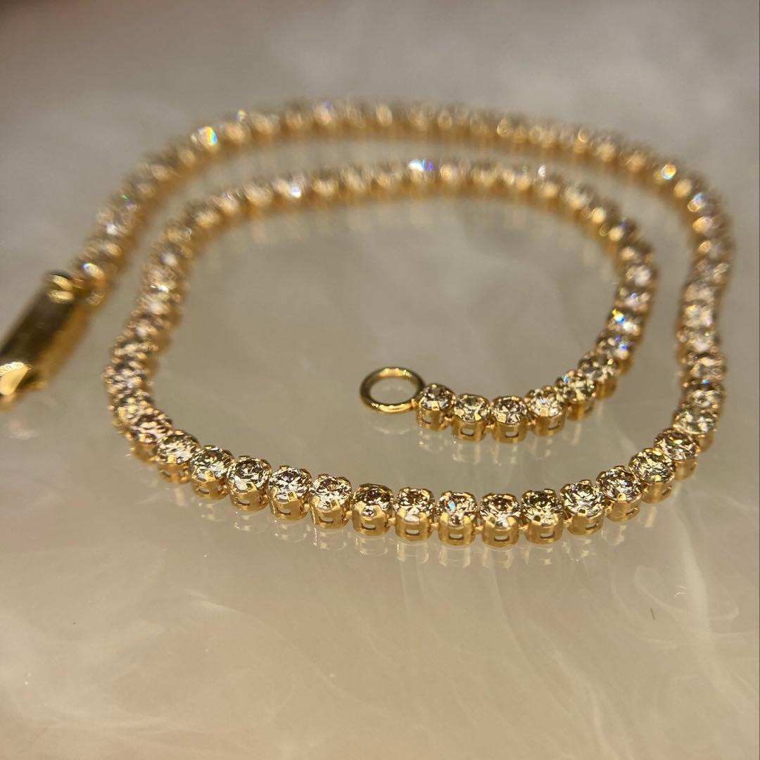 【新品未使用】K18 天然ダイヤモンド　テニスブレス　2.0ct