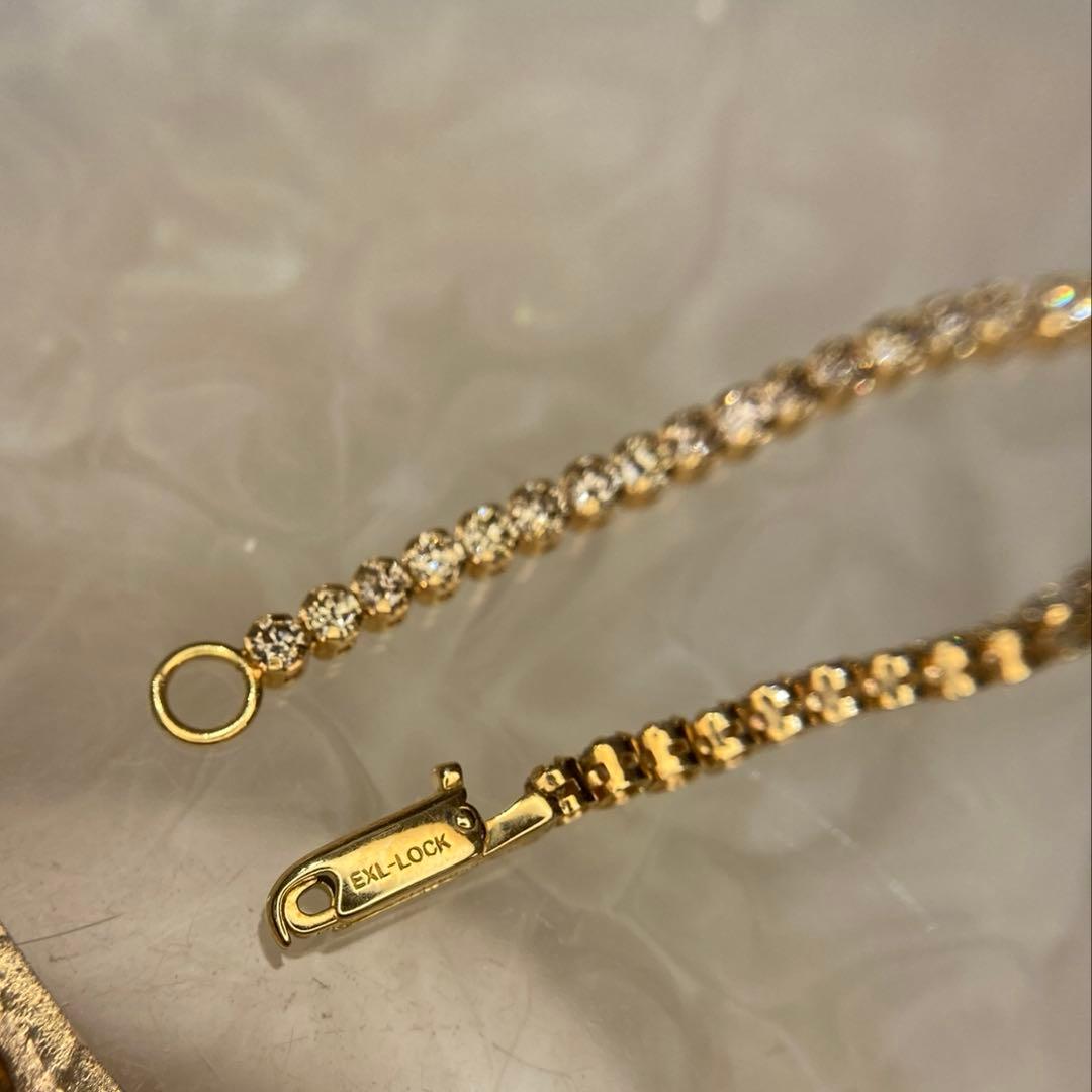 【新品未使用】K18 天然ダイヤモンド　テニスブレス　2.0ct