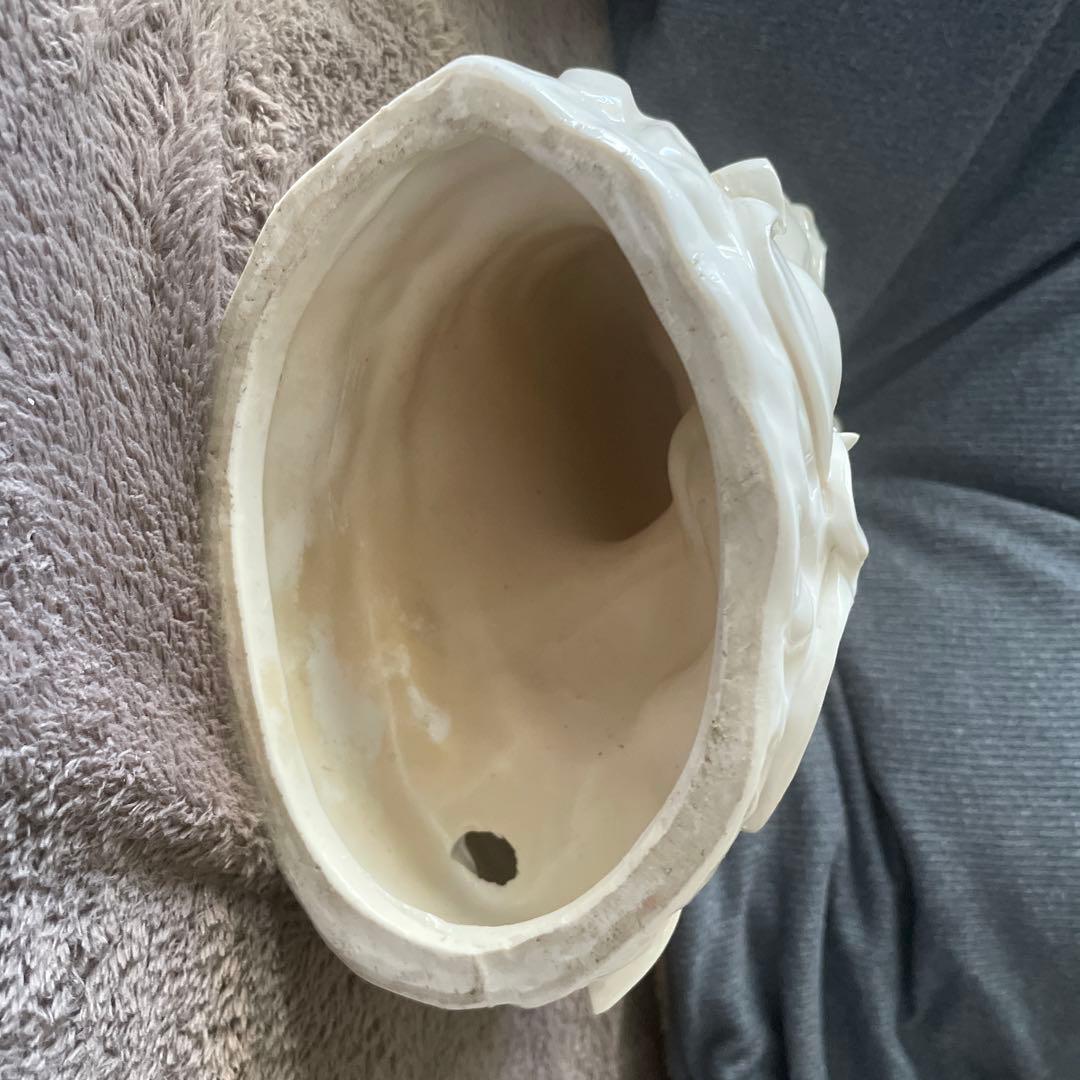 徳化窯白磁 細工彫り『白磁観音様』 仏教美術 高さ26cm ★時代物