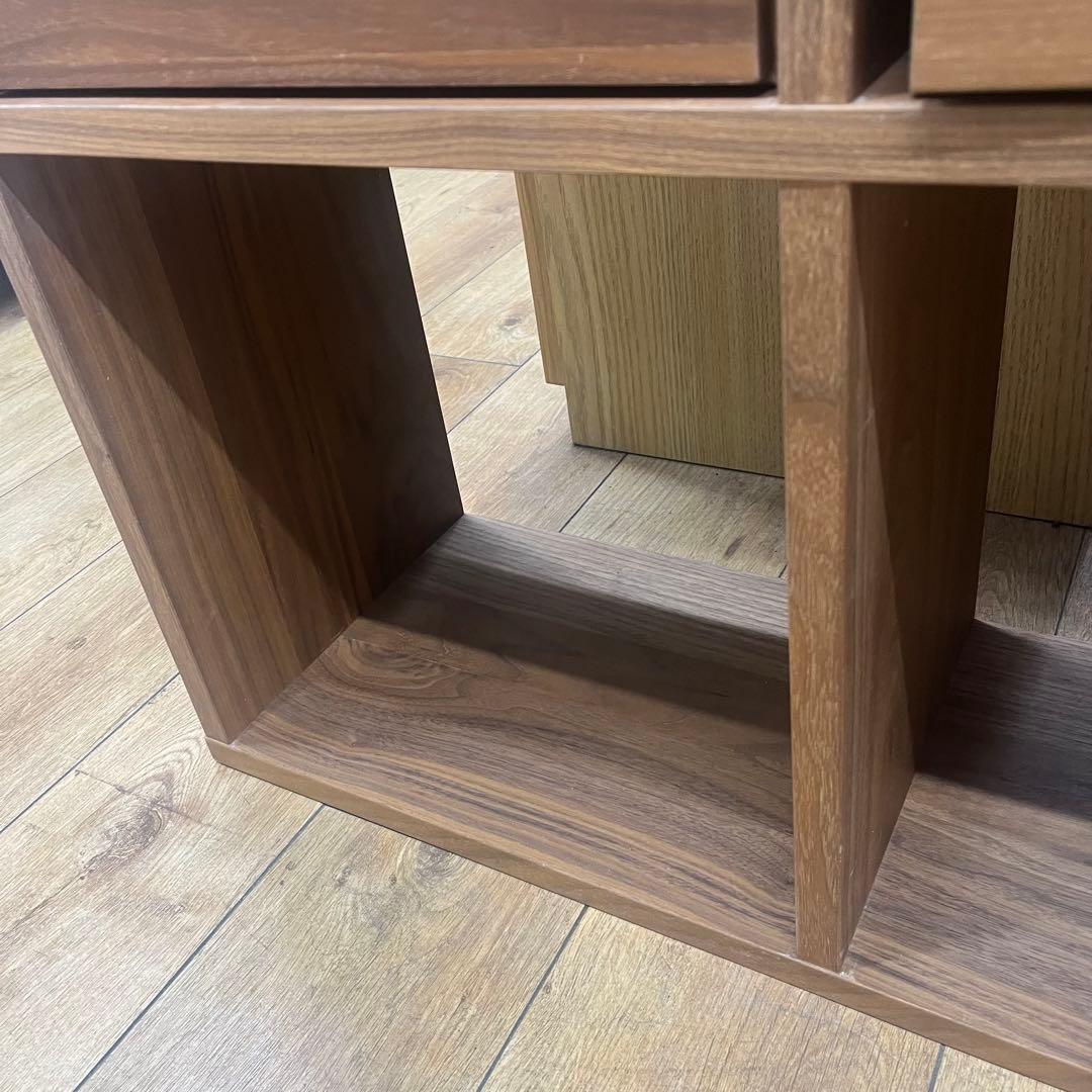 無印良品スタッキングシェルフ　ウォールナット材　➕引き出し4段2点セット