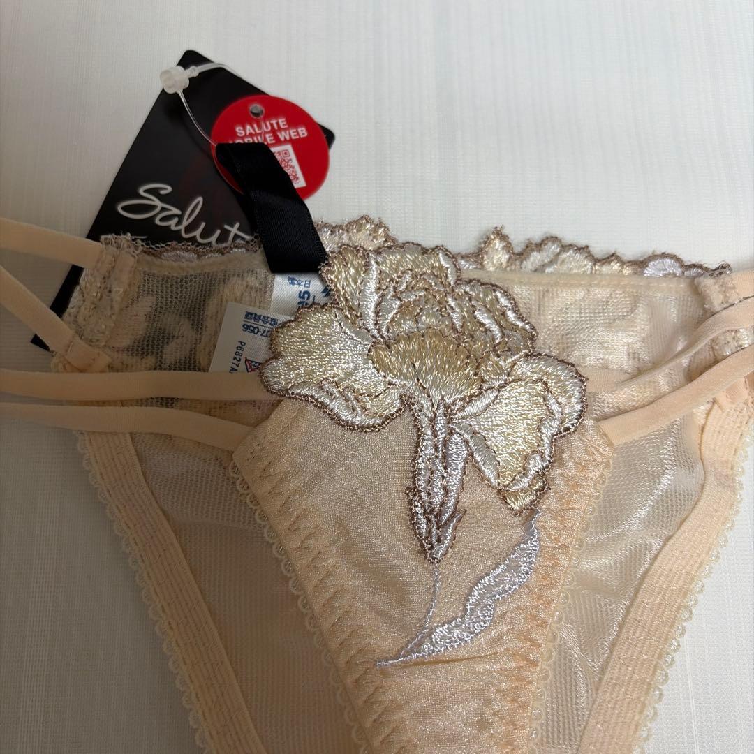 サルート花柄刺繍 ブラジャーショーツガーターセットC75/M