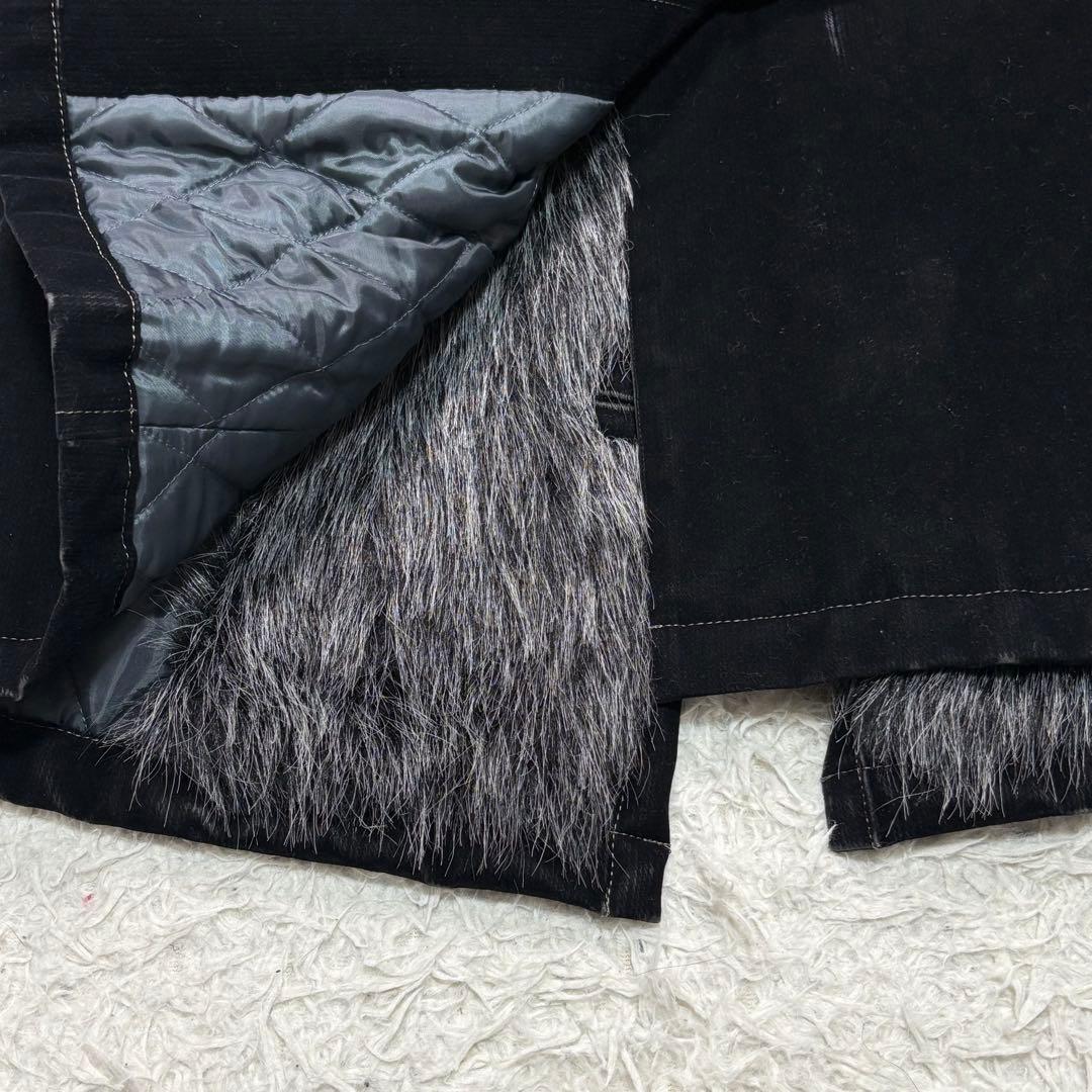 y2k トルネードマート ファー ベロア トレンチコート ベルト Lサイズ.