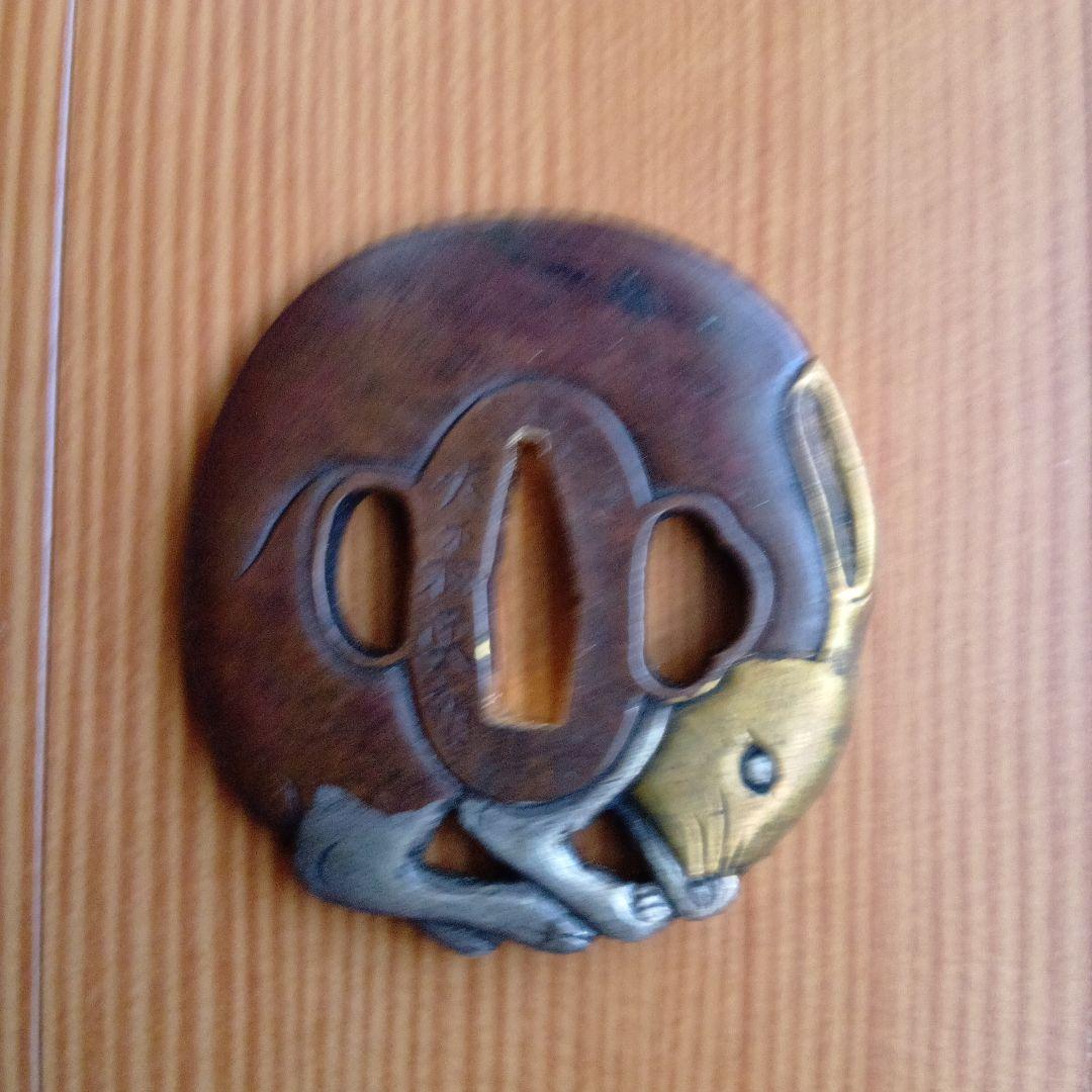 ウサギデザイン 鍔(つば) 金属製