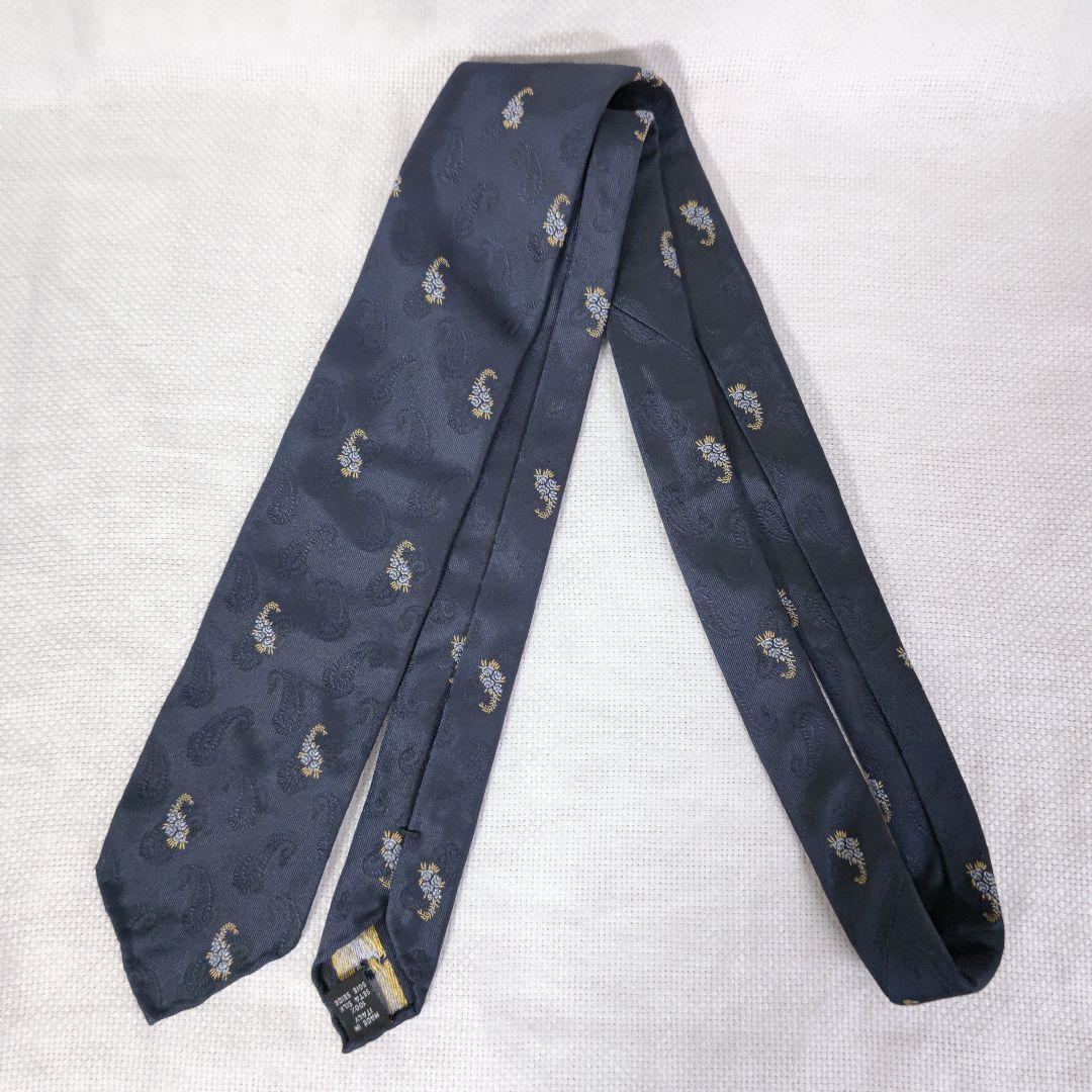 タイユアタイTIE YOUR TIEスフォデラートペイズリービジネスネクタイ紺