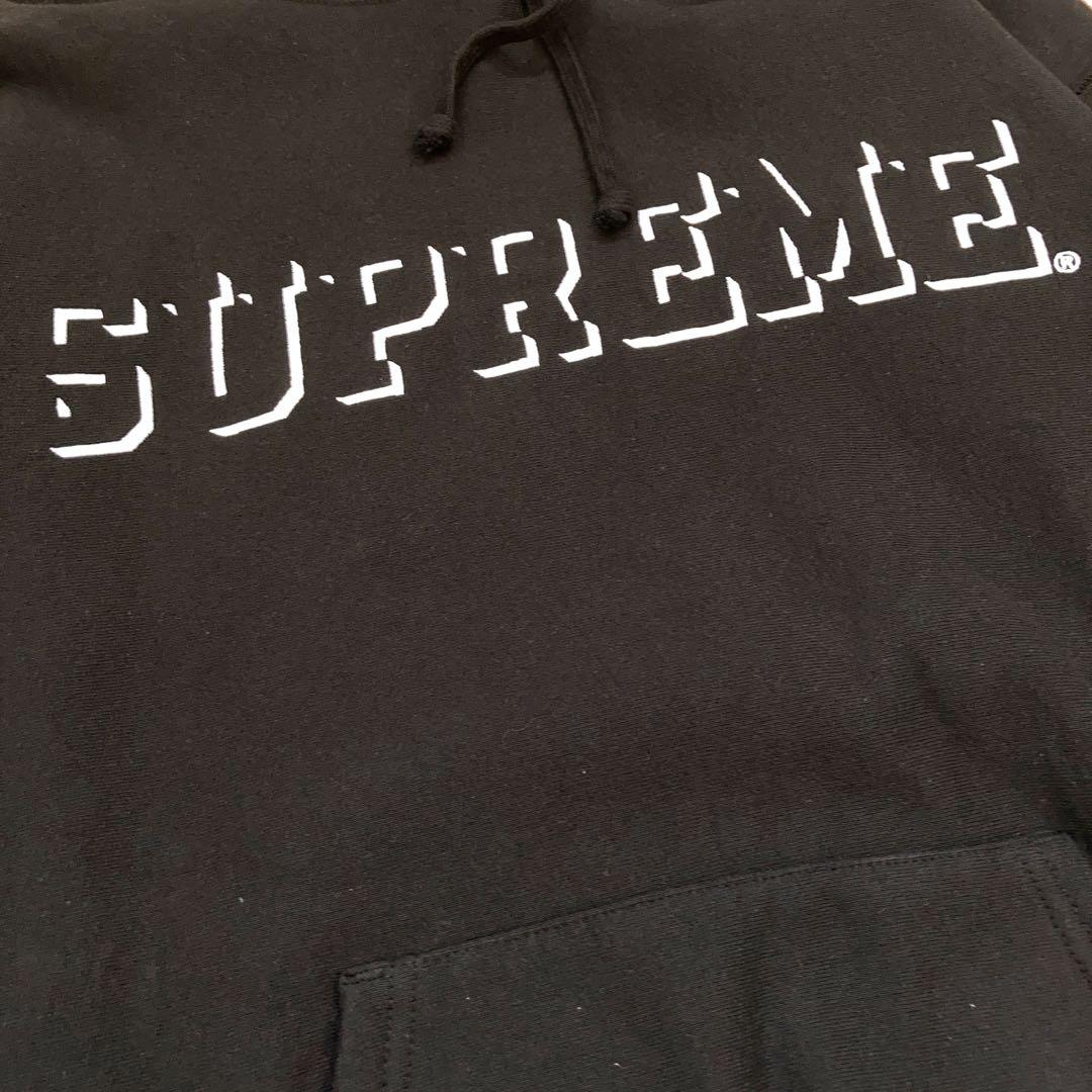 SUPREME シュプリーム パーカー デカロゴ M ブラック 0500