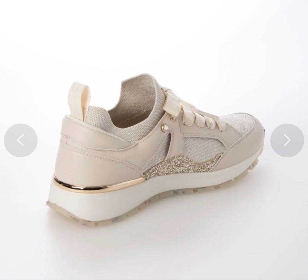 +diana ニットコンビスニーカー （ベージュ生地）　23.5cm