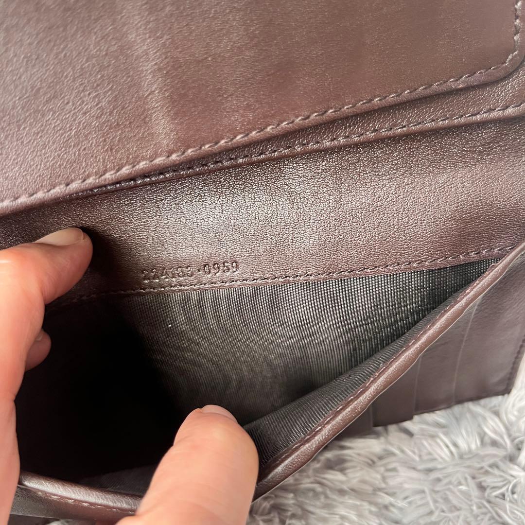 GUCCI✨シマ　お札入れ　カードケース　ダークブラウン　メンズ