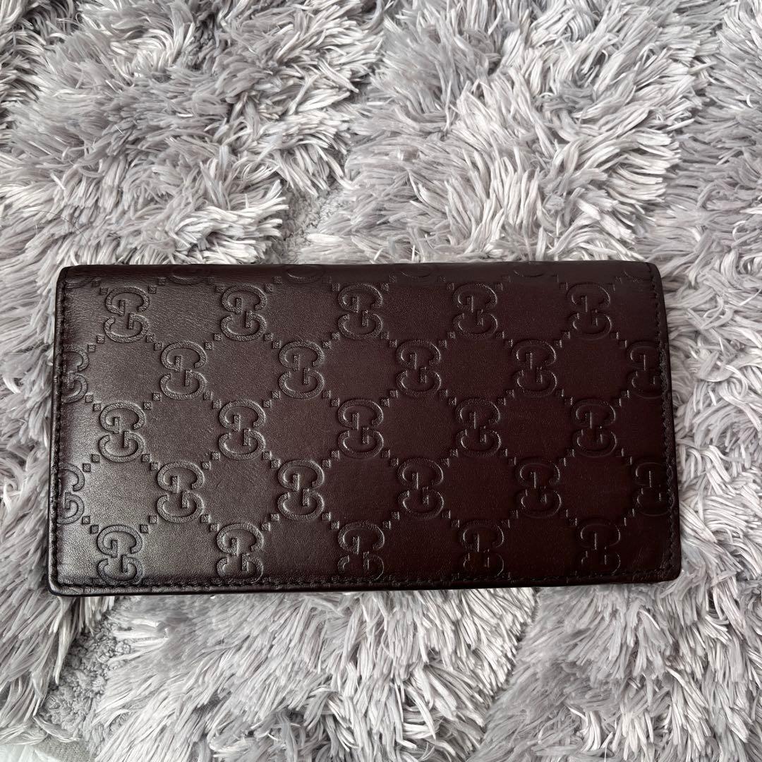 GUCCI✨シマ　お札入れ　カードケース　ダークブラウン　メンズ