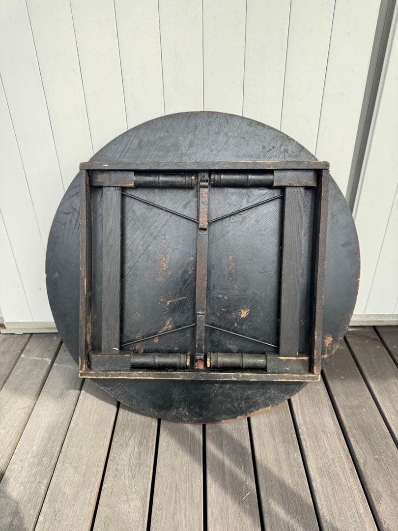 ちゃぶ台 折りたたみ 昭和レトロ 座卓 丸テーブル 古道具