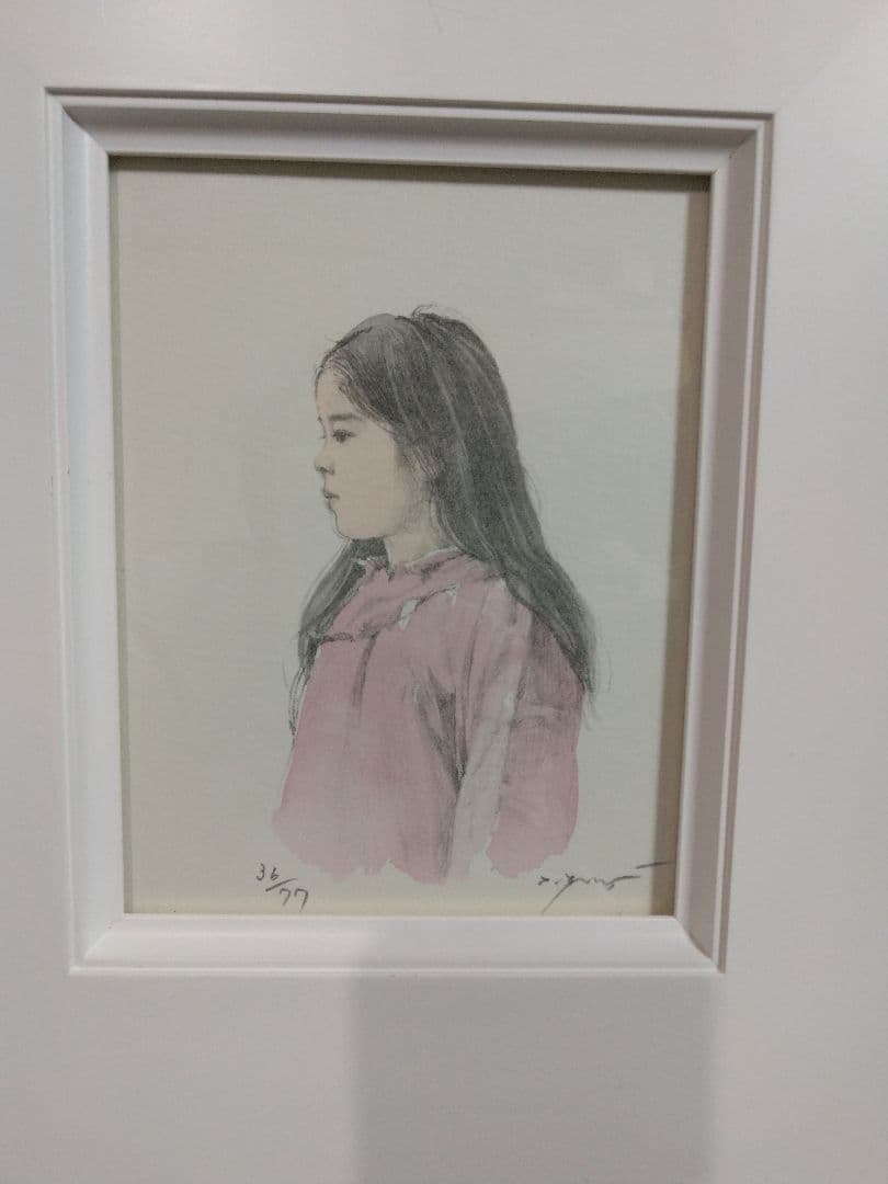 逸品！◇真作◇藤井　勉作　タイトル　おやすみ（赤）36/77　リトグラフ＋手彩