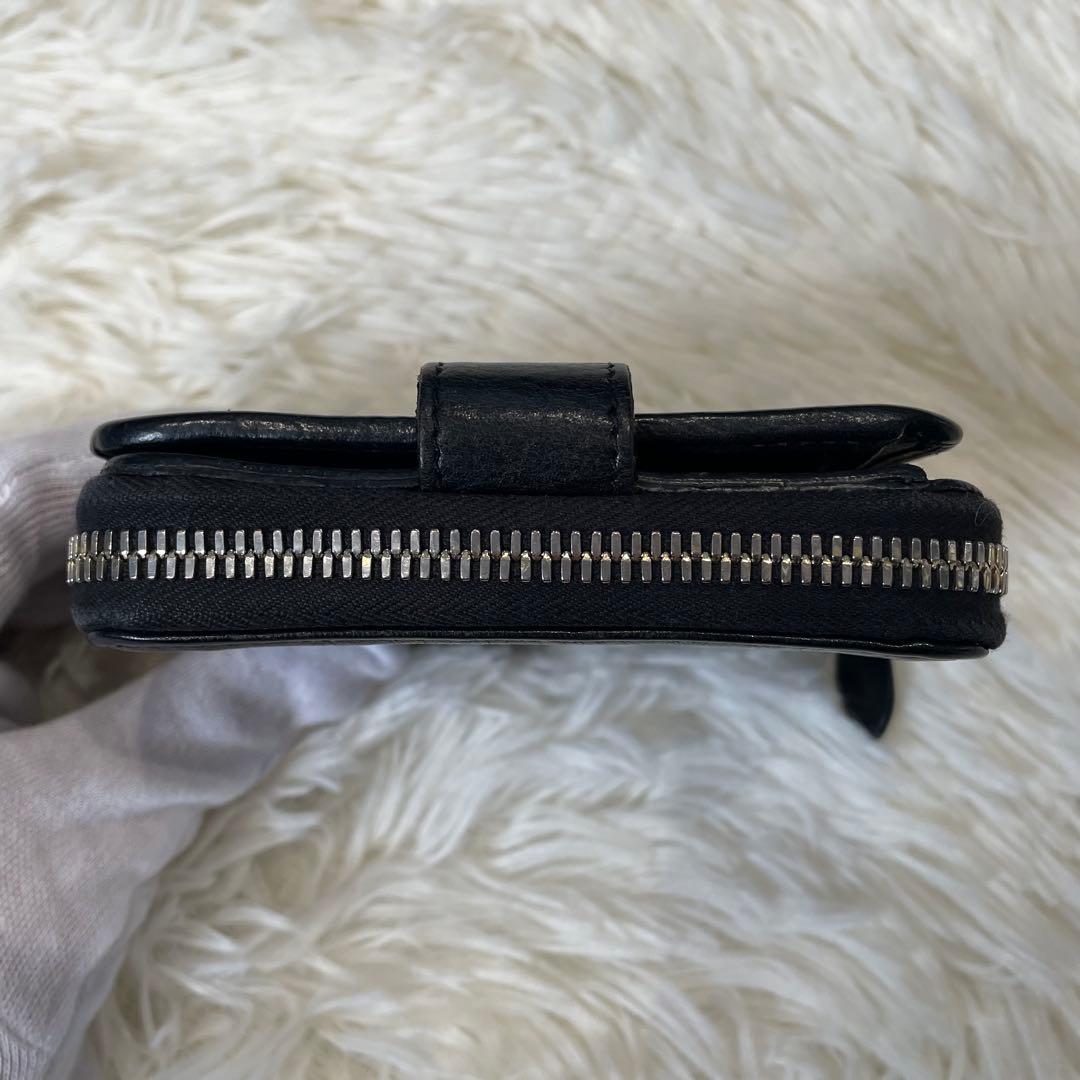 ILBISONTE イルビゾンテ 二つ折り財布 ブラック 金ボタン レザー 革