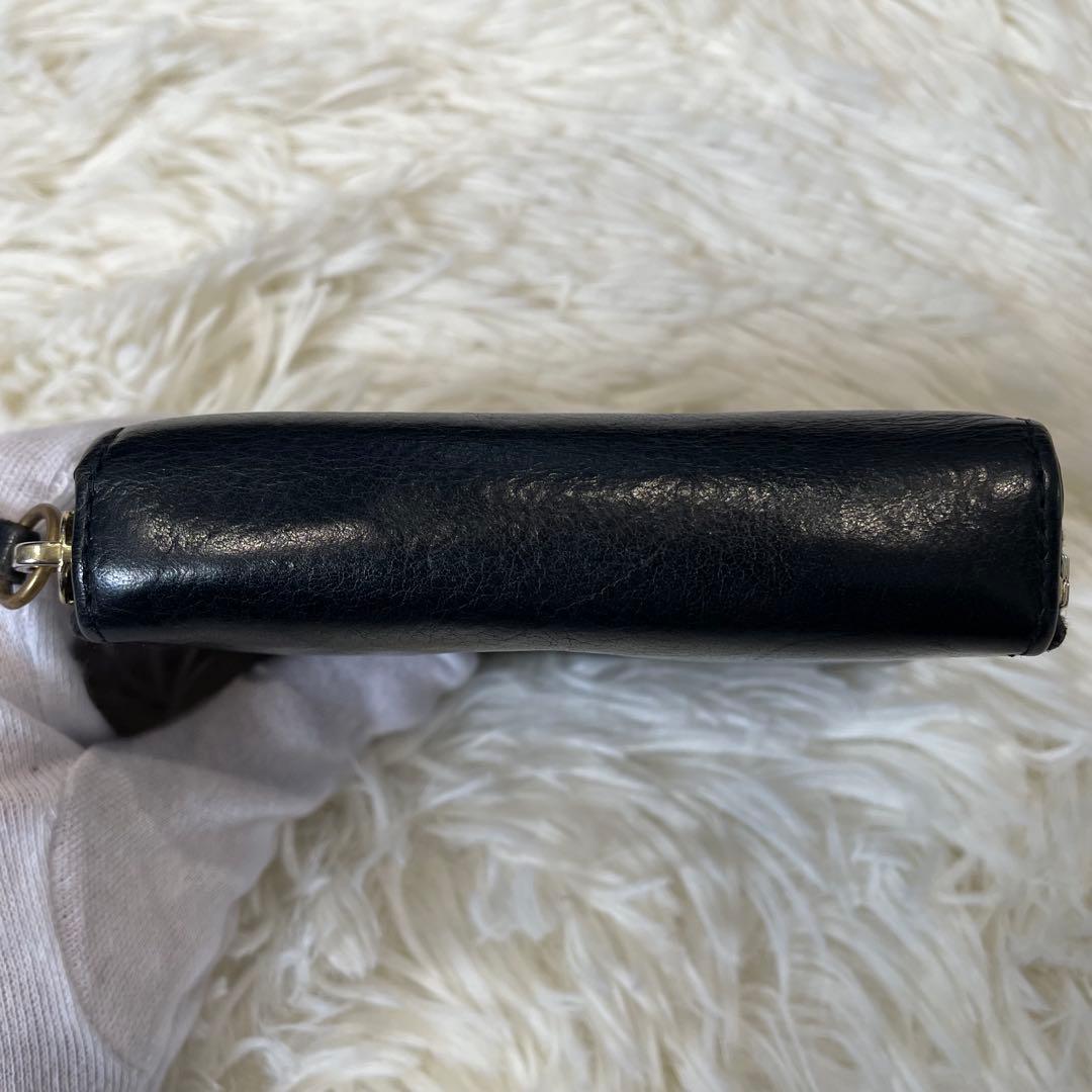 ILBISONTE イルビゾンテ 二つ折り財布 ブラック 金ボタン レザー 革