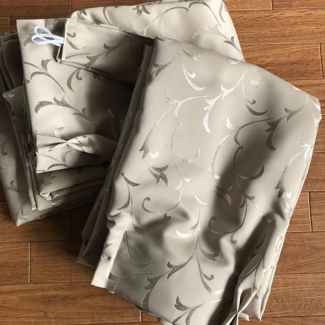 厚地カーテン　幅150cm×丈240cm2枚　ゴールド