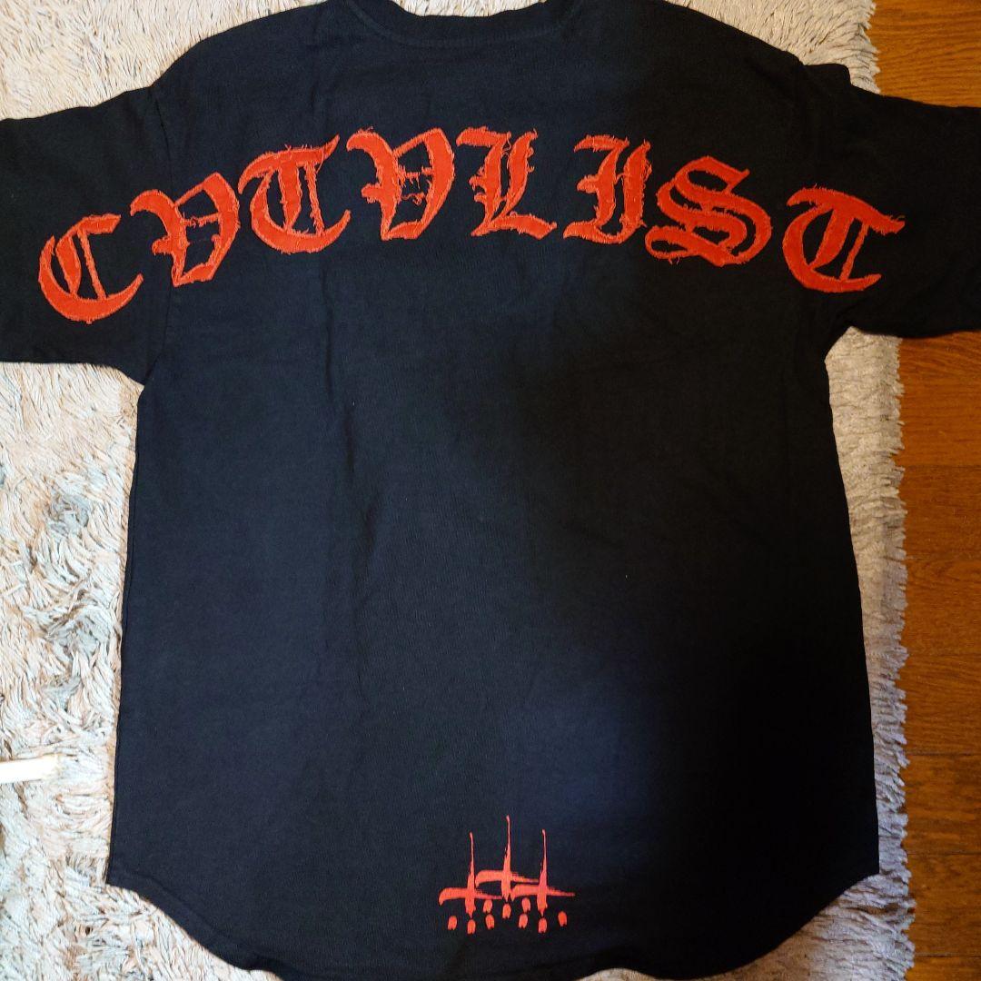 cvtvlist Tシャツ 黒 赤プリント