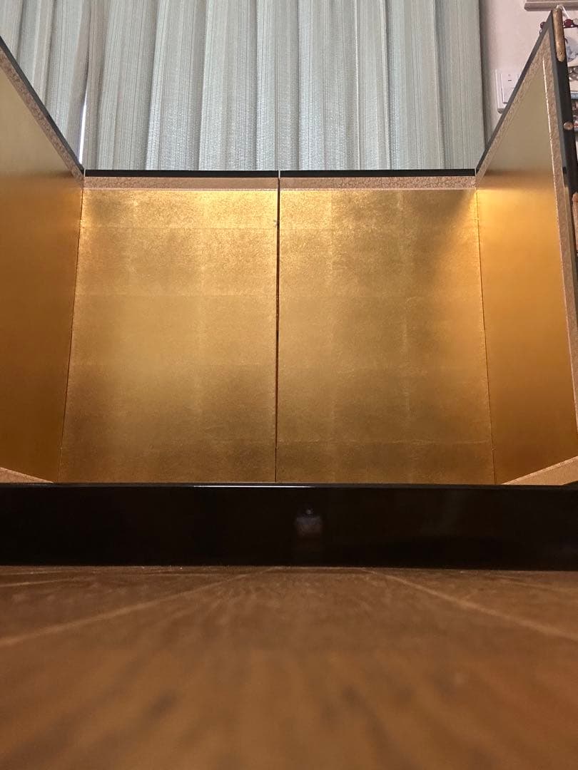 黒塗平飾台と屏風　五月人形