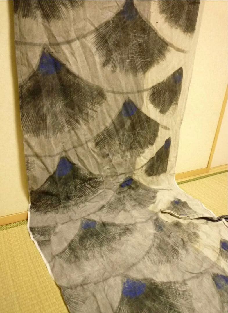 【古古布】木綿鯉のぼり生地　長さ320㎝　手描き