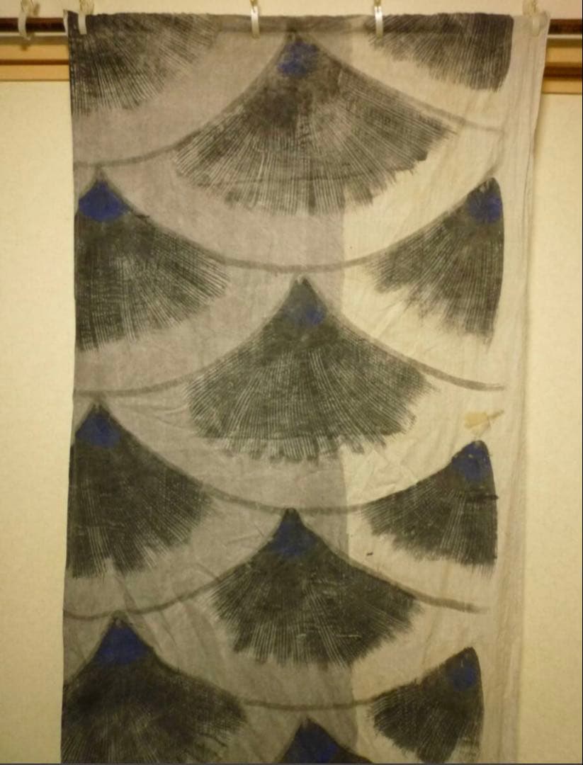 【古古布】木綿鯉のぼり生地　長さ320㎝　手描き