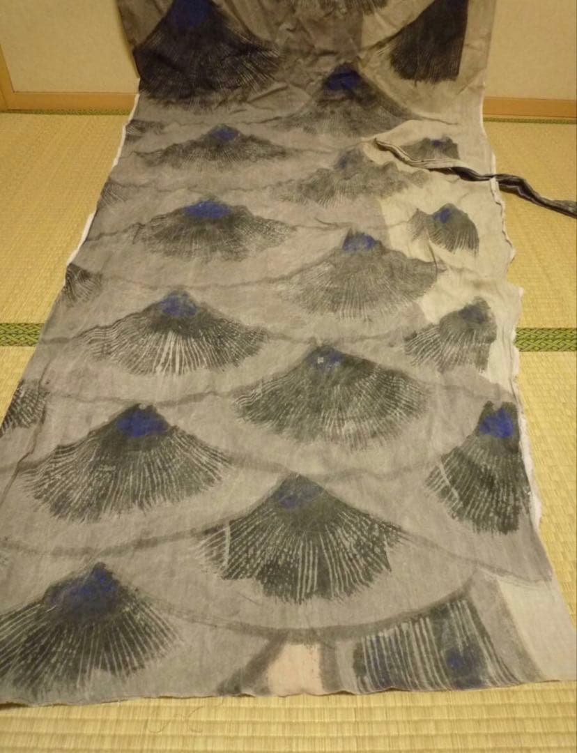 【古古布】木綿鯉のぼり生地　長さ320㎝　手描き