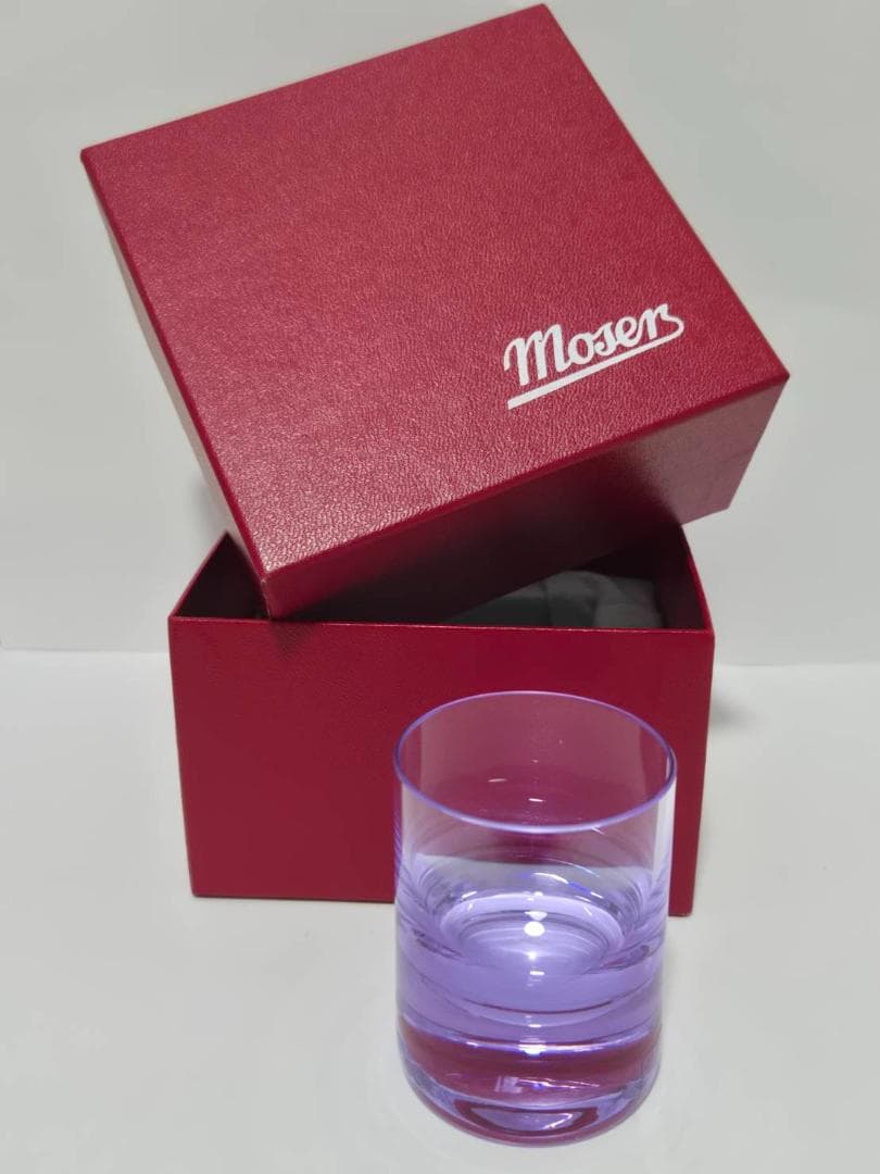 Moser 紫のガラスカップ 専用箱付き