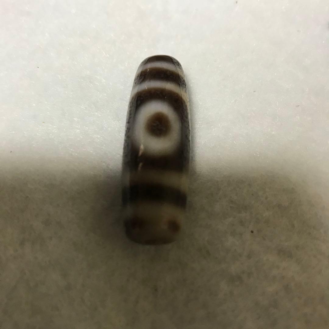 超激レア珍品‼︎ 古代老礦石　三眼天珠　馬蹄痕　黒朱砂