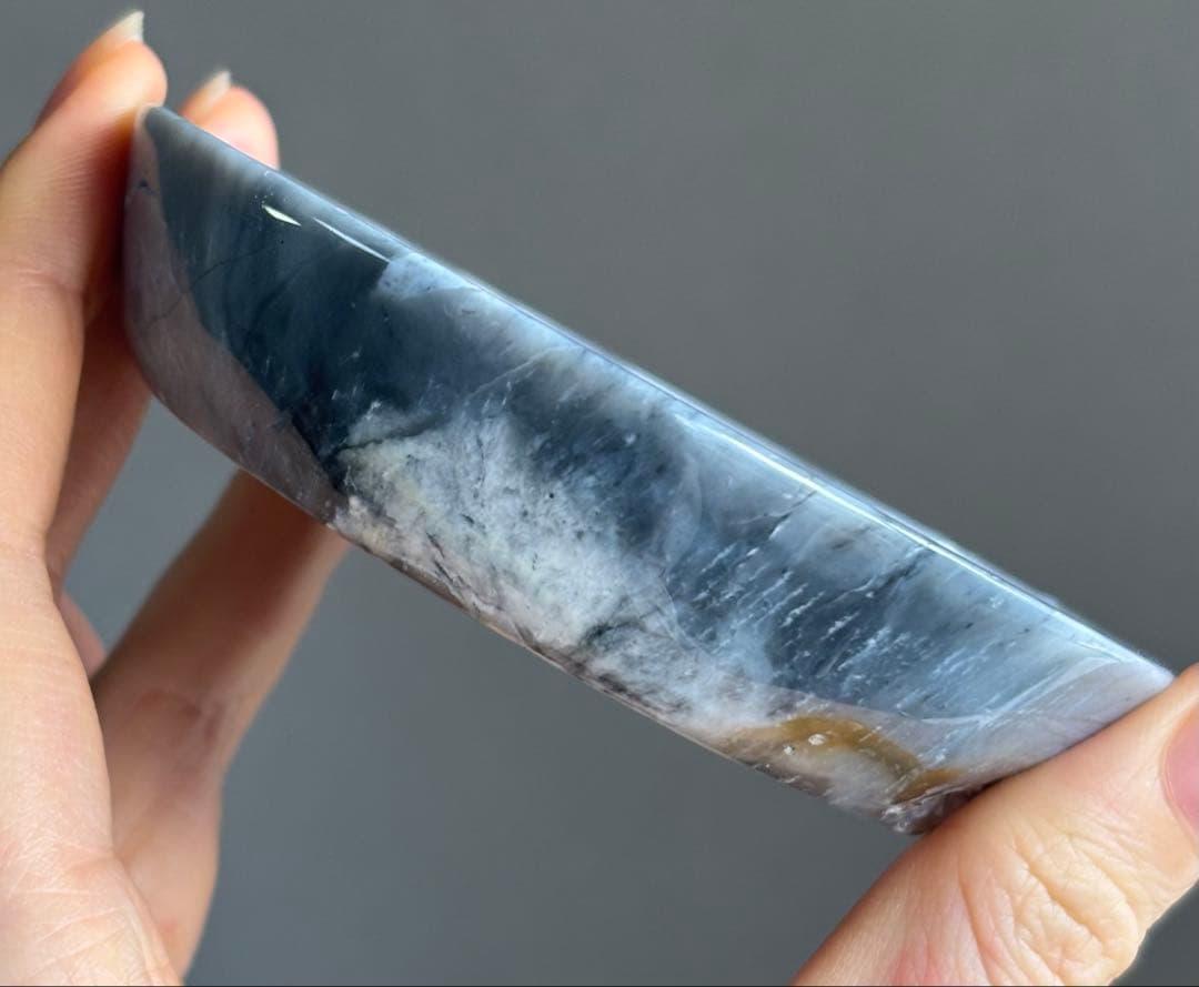 レアカラー　高品質　ブルーペトリファイドウッド　お皿